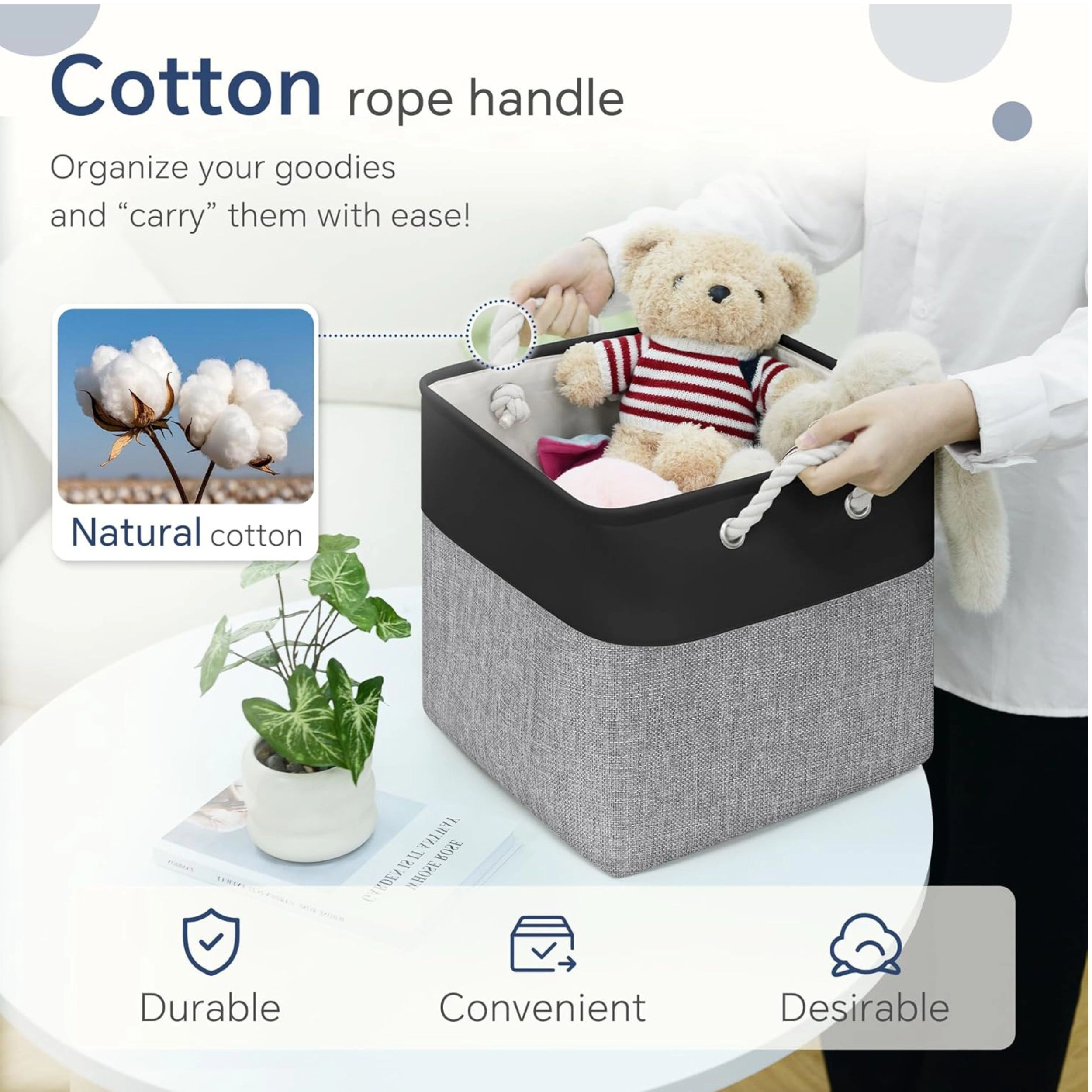 Stock Preferred Pack of 6 11 Inch Cube Storage Bins with Handles Foldable Fabric Organizer