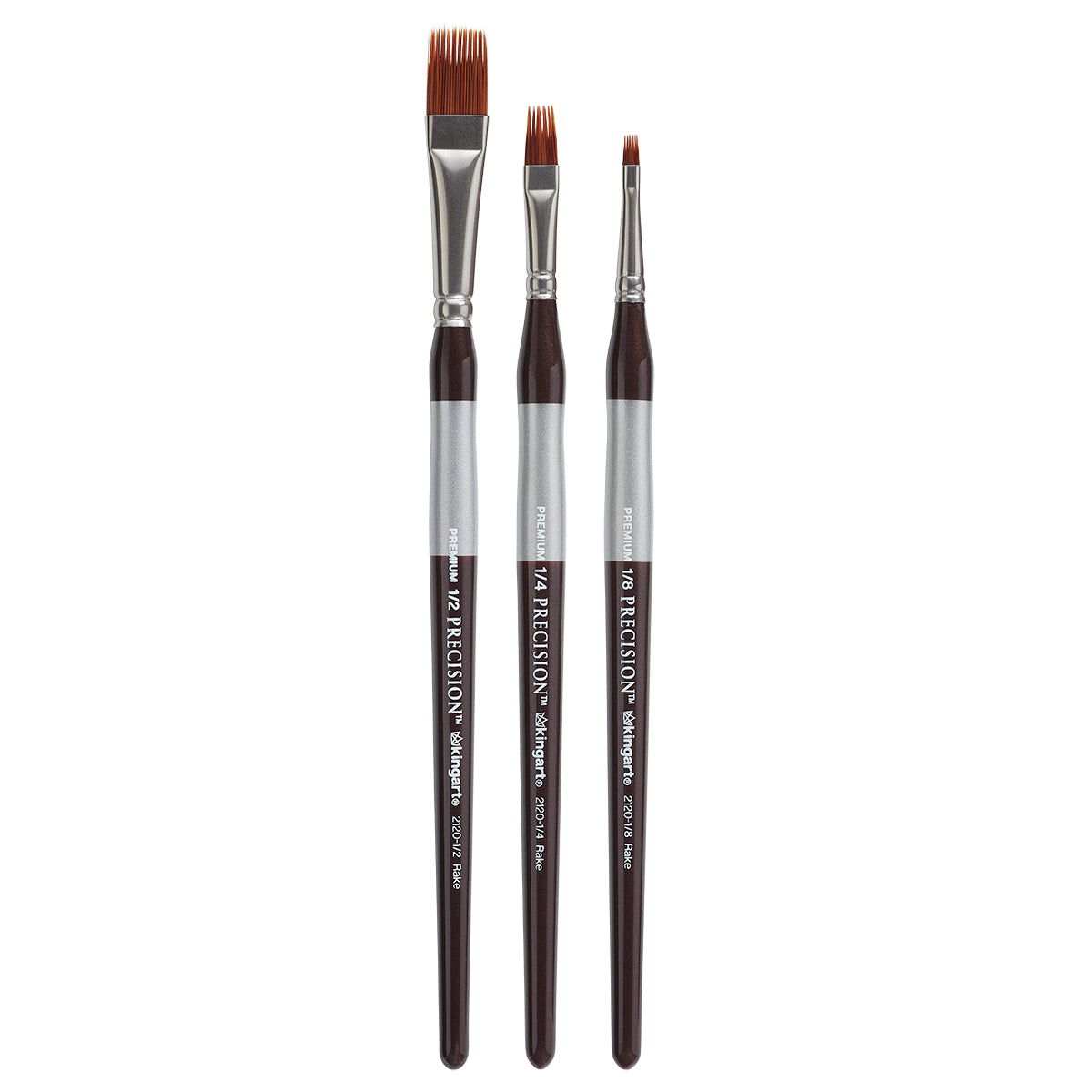 KINGART Precision™ 2120 Flat Rake Brush Set 3 pc