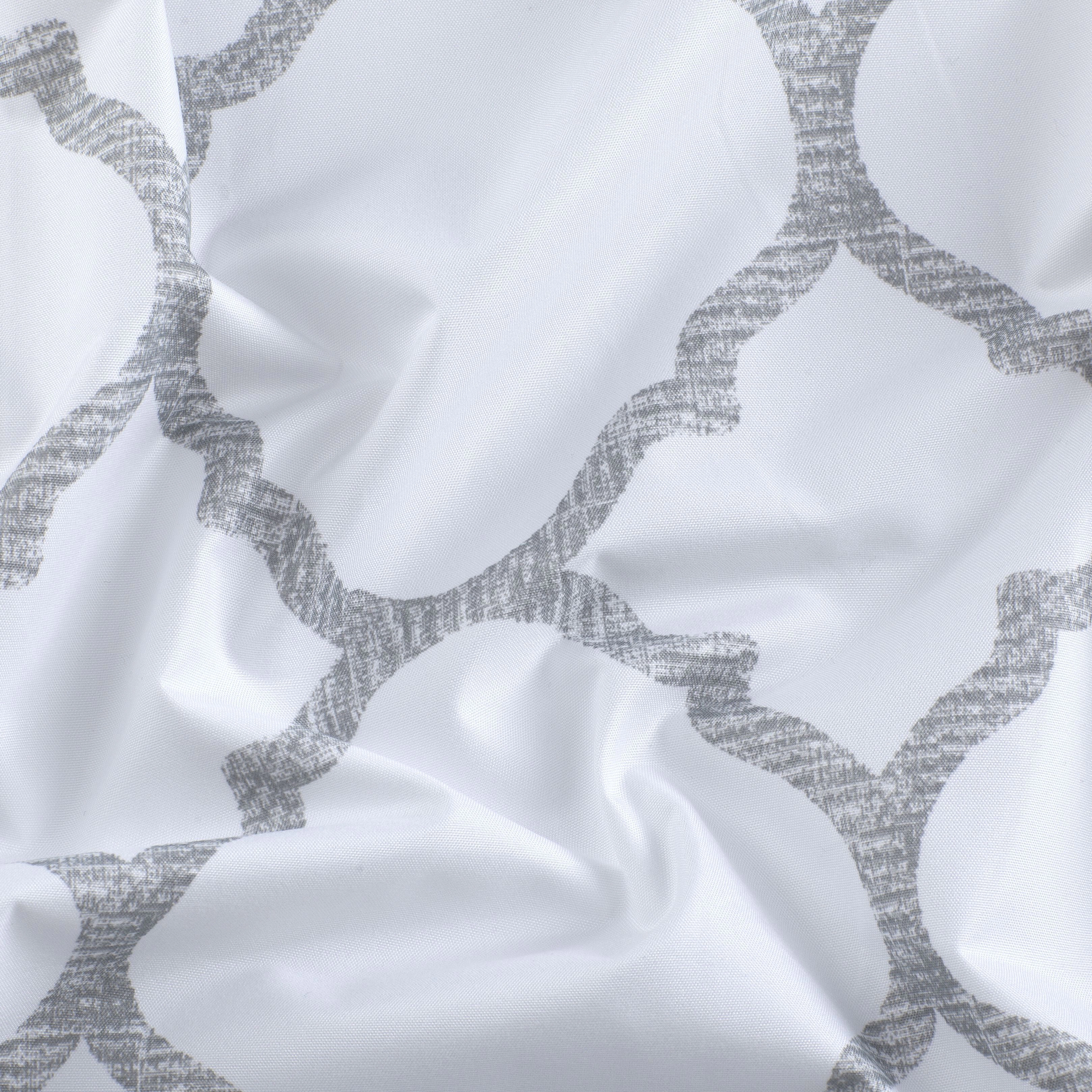 Kate Aurora 2 Piece Thermal Lined Gray & White Trellis Grommet Light Reducing Curtains - 52 in. W x 84 in. L