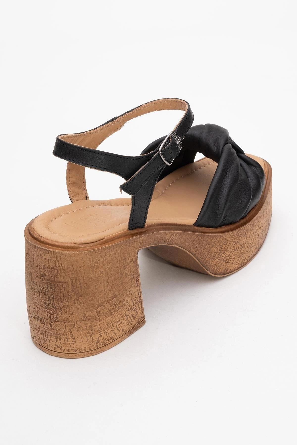 Forever & Always Womens Tily Platform Wedge Leather Sandal