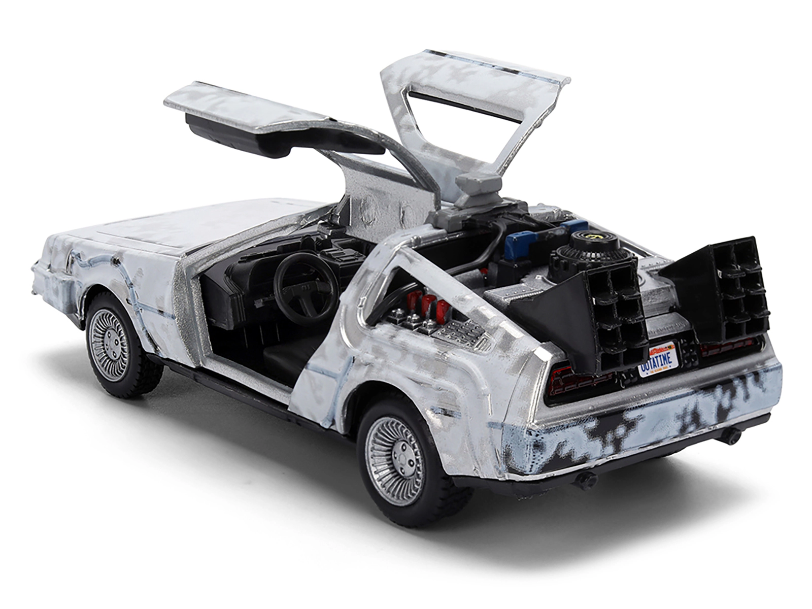 Jada DMC DeLorean Time Machine Brushed Metal (Frost Version) "Back to the Future" (1985) Movie "40th