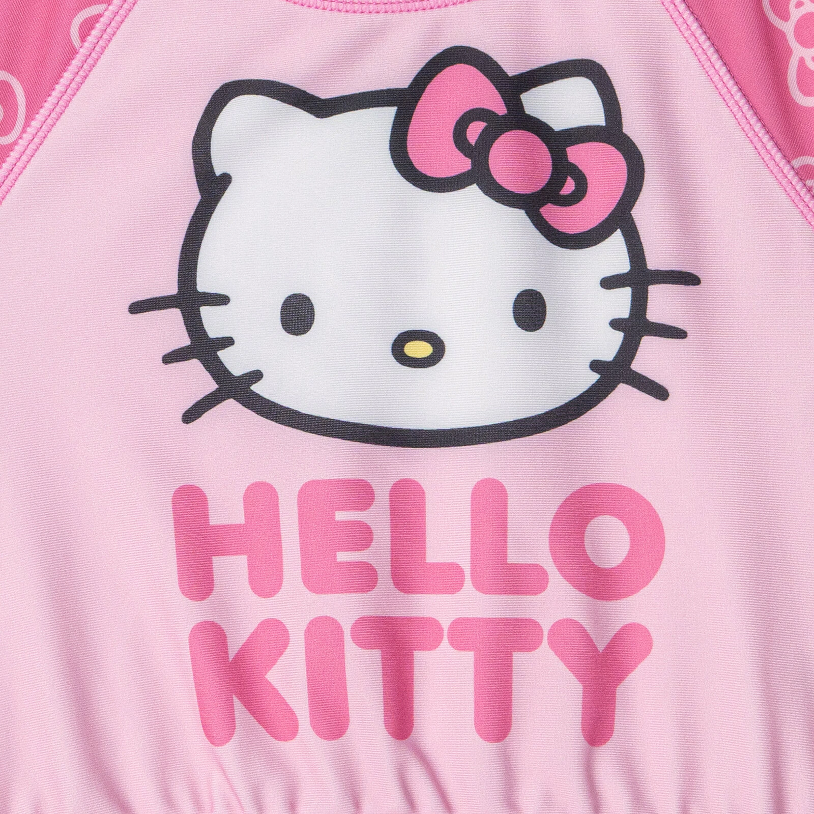 Hello Kitty Girls' 2-Piece Long Sleeve Rash Guard and Bikini Set