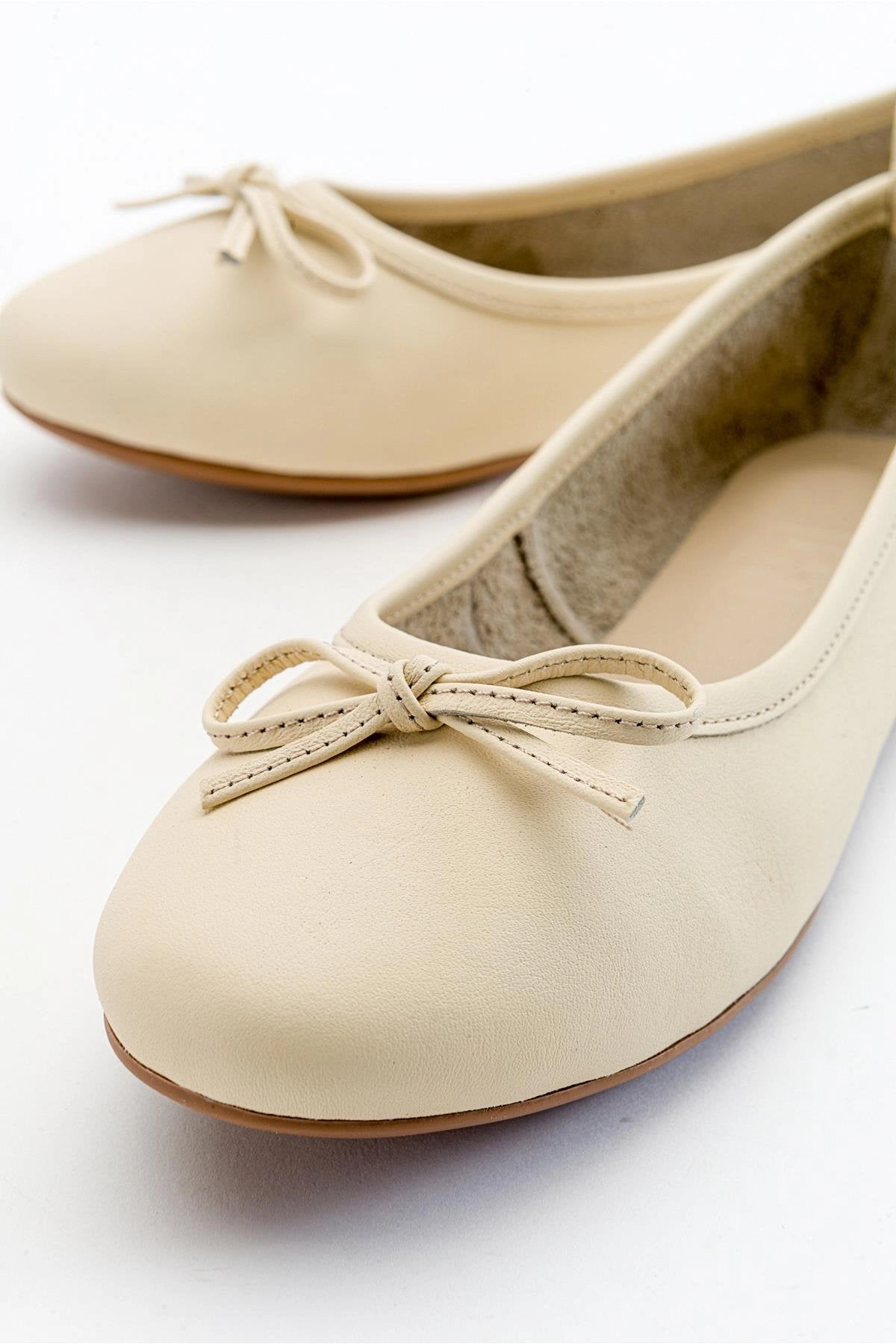 Forever & Always Womens Florence Leather Ballerina Flats