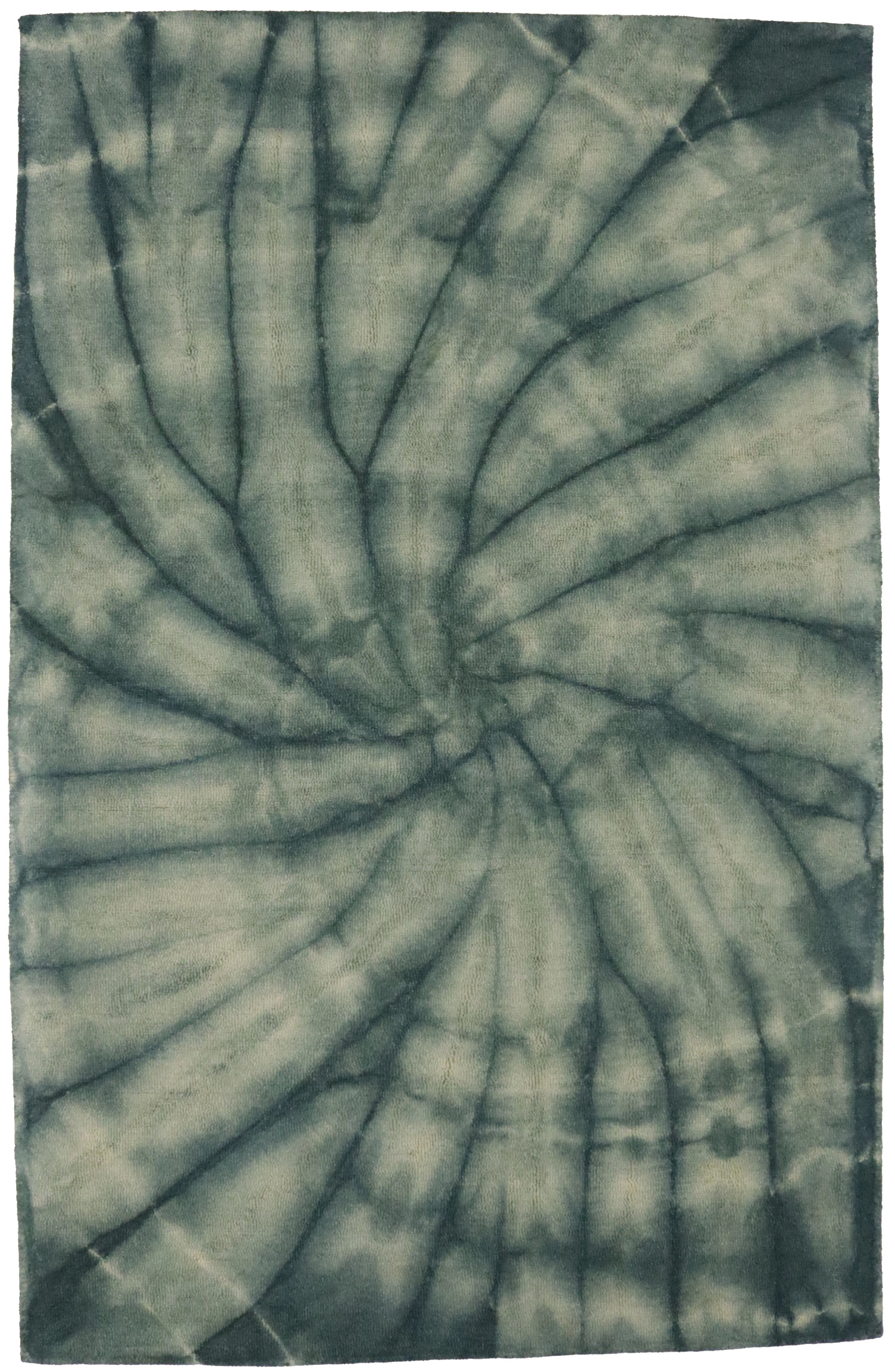 Magic Rugs 5'0 X 8'0 Hunter Green Hand-Tufted Tie-Dye Modern Wool Rug