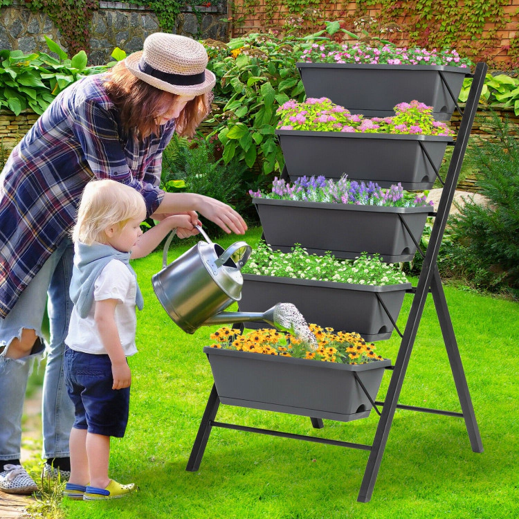 Hivvago 5-Tier Raised Planter for Flowers and Vegetables