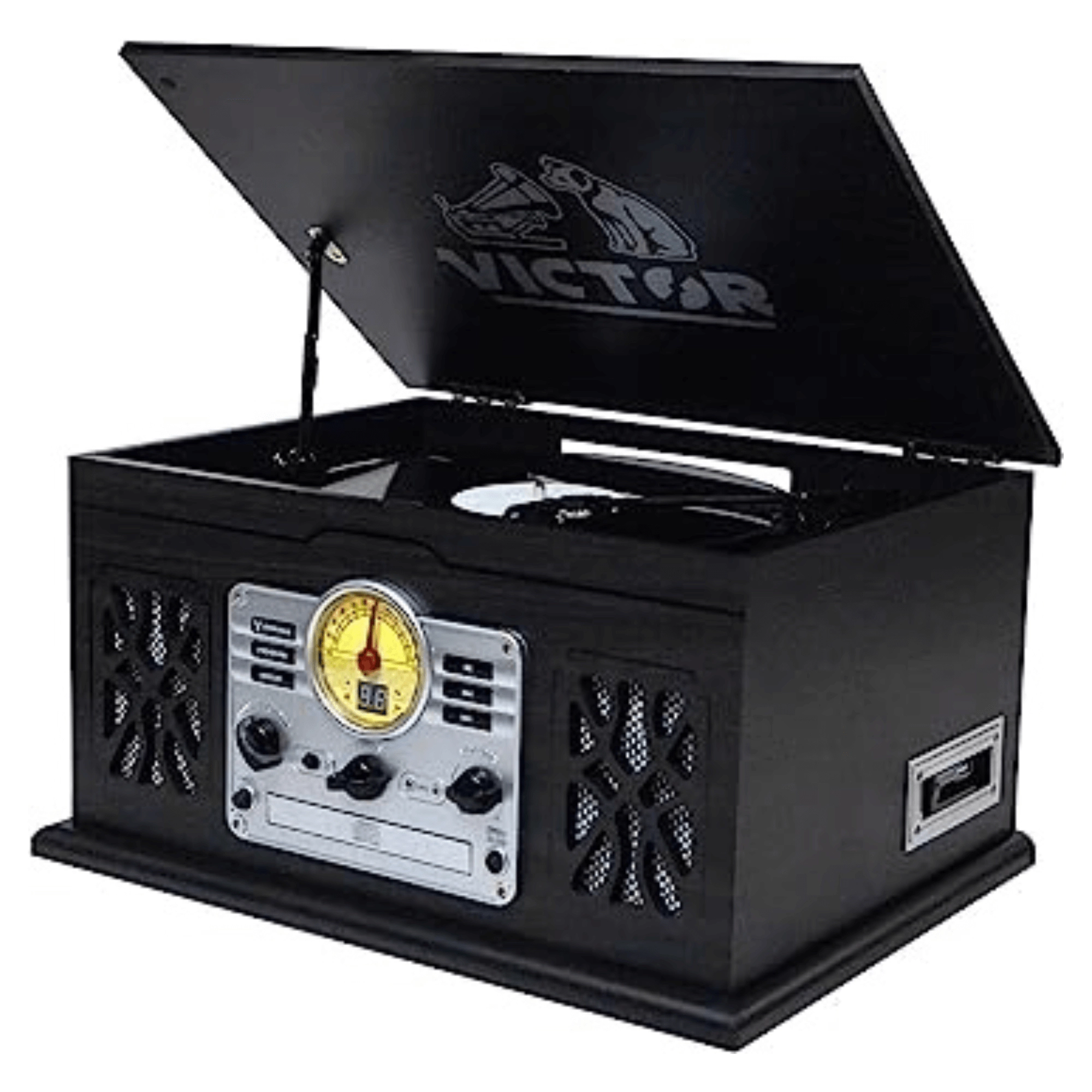 Victor State 7-in-1 Wood Music Center with 3-Speed Turntable