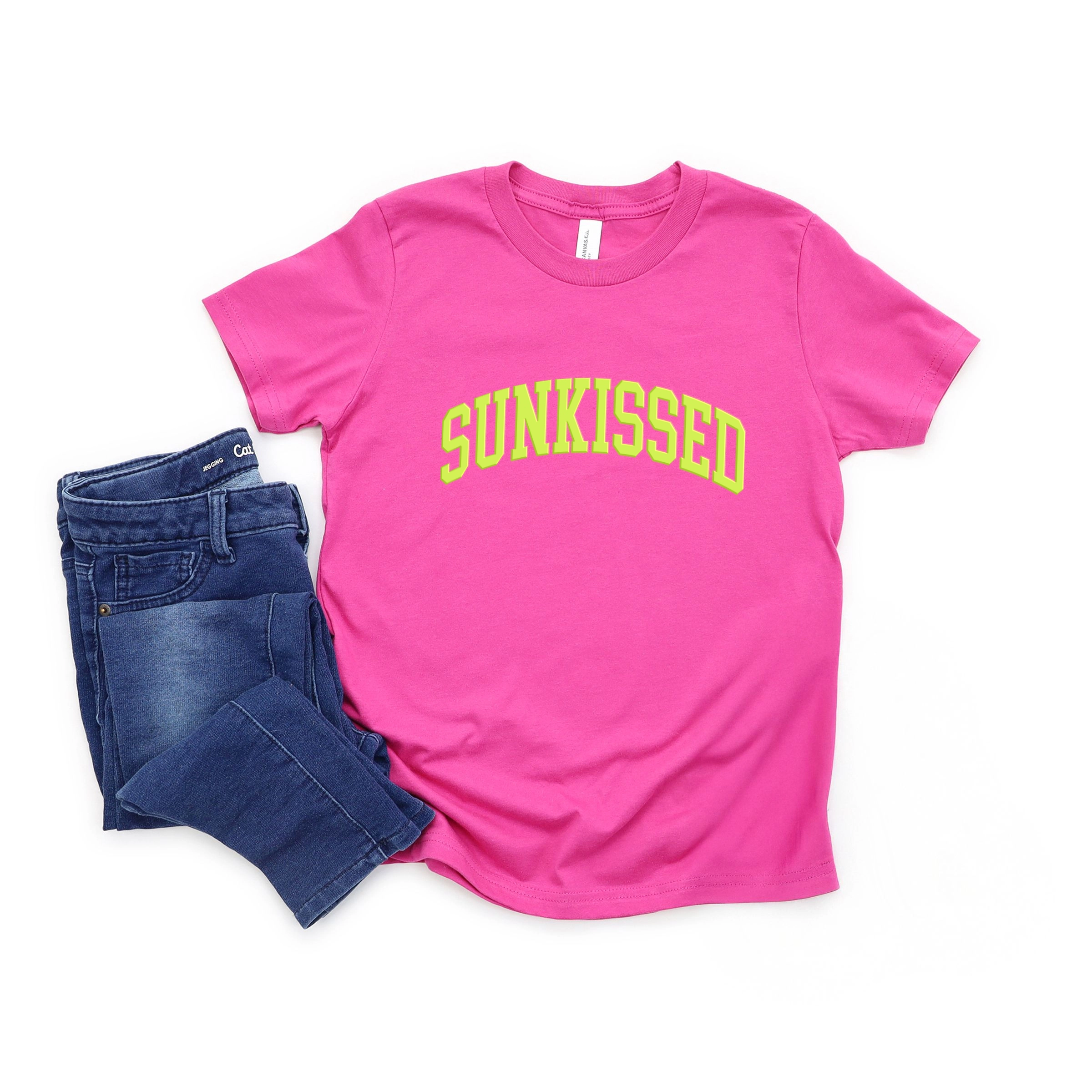 The Juniper Shop - Sunkissed Varsity Arched Puff Print Youth Short Sleeve Graphic T-Shirt
