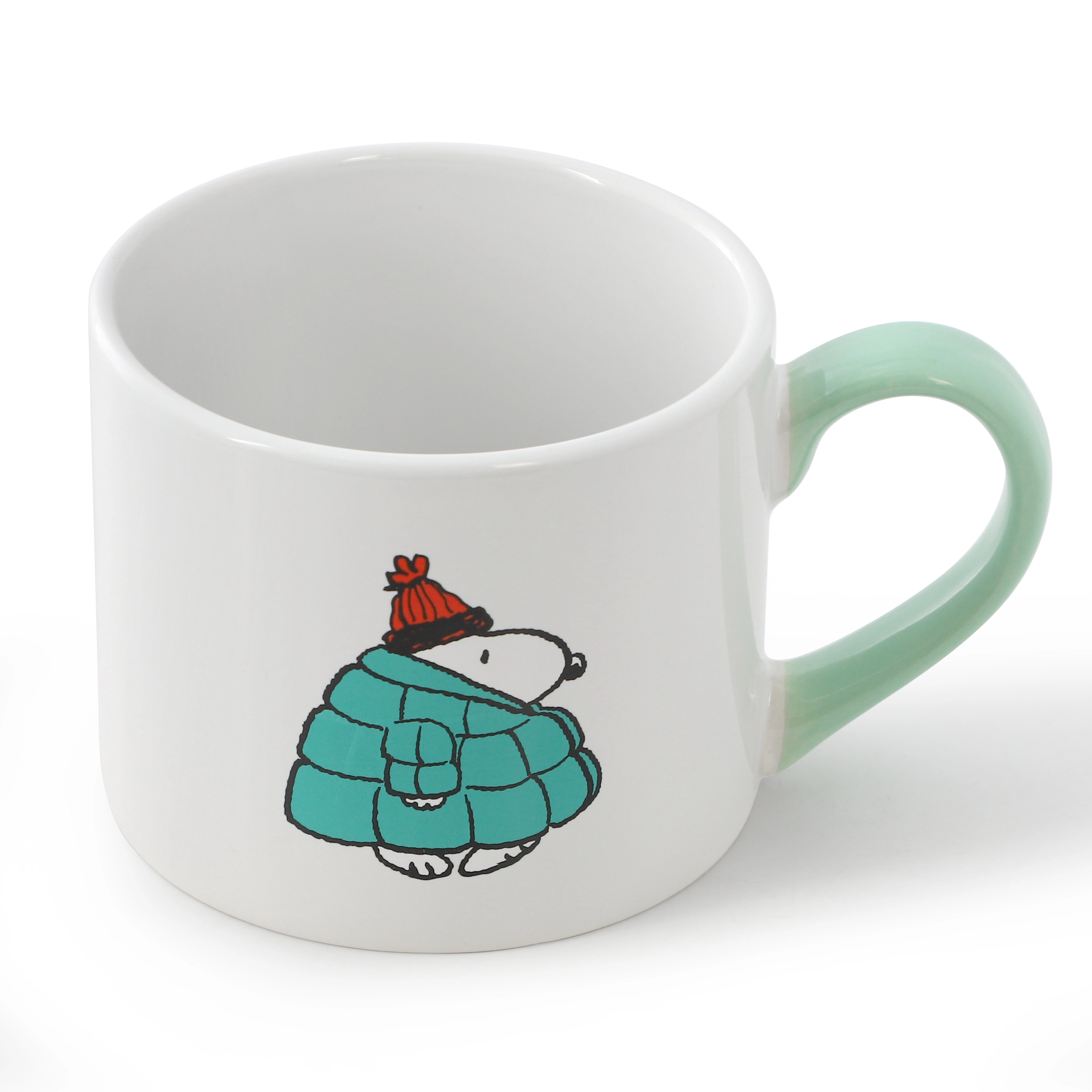 Peanuts All Bundled Up 4 Piece 19 Ounce Stackable Stoneware Mug Set in Mint