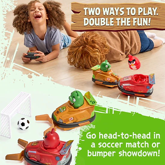 Angry Birds Kids Bumper Cars Soccer Set - Red vs. Piggies Head-to-Head ...