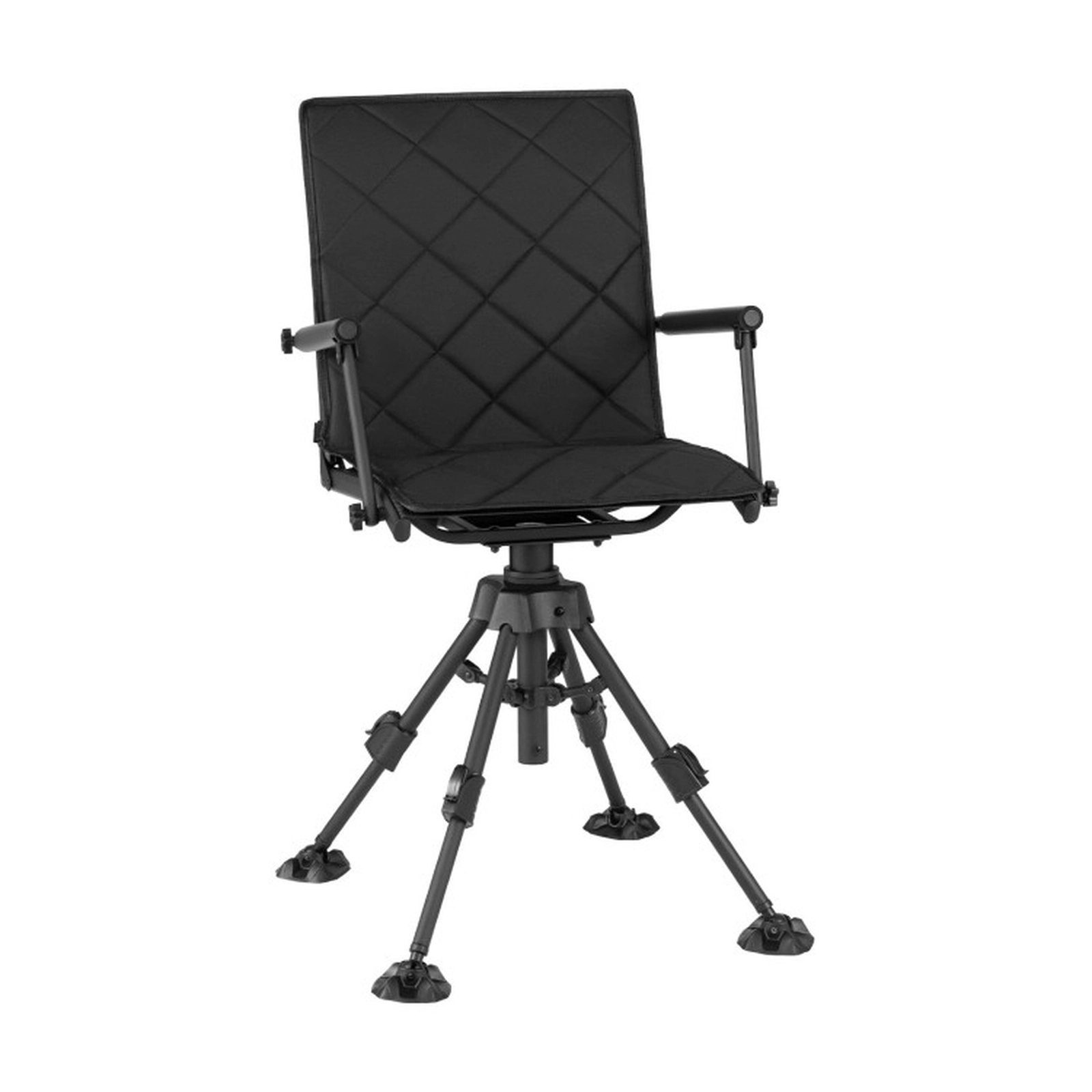 SUGIFT Black 5-Level Adjustable Silent Swivel Hunting Chair with Duck Feet 21.5-in W 330-lb Seat Capacity