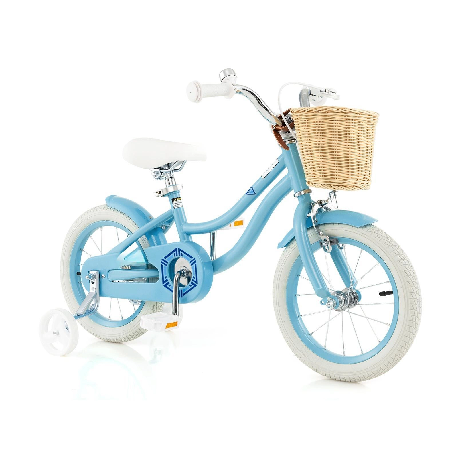 SUGIFT 14-Inch Kids Bike with Training Wheels and Adjustable Handlebar Seat 77-88-lb Capacity Ages 3-5 Blue