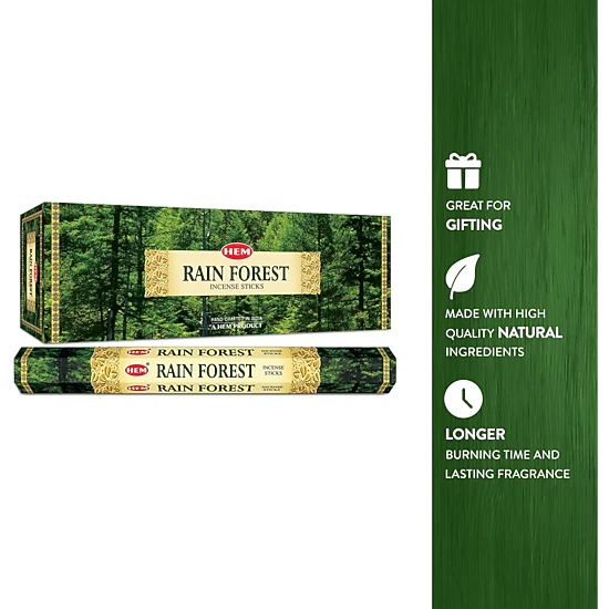 Hem Rain Forest Incense Sticks - 120-Count Bulk Box, 6 Tubes of 20 ...