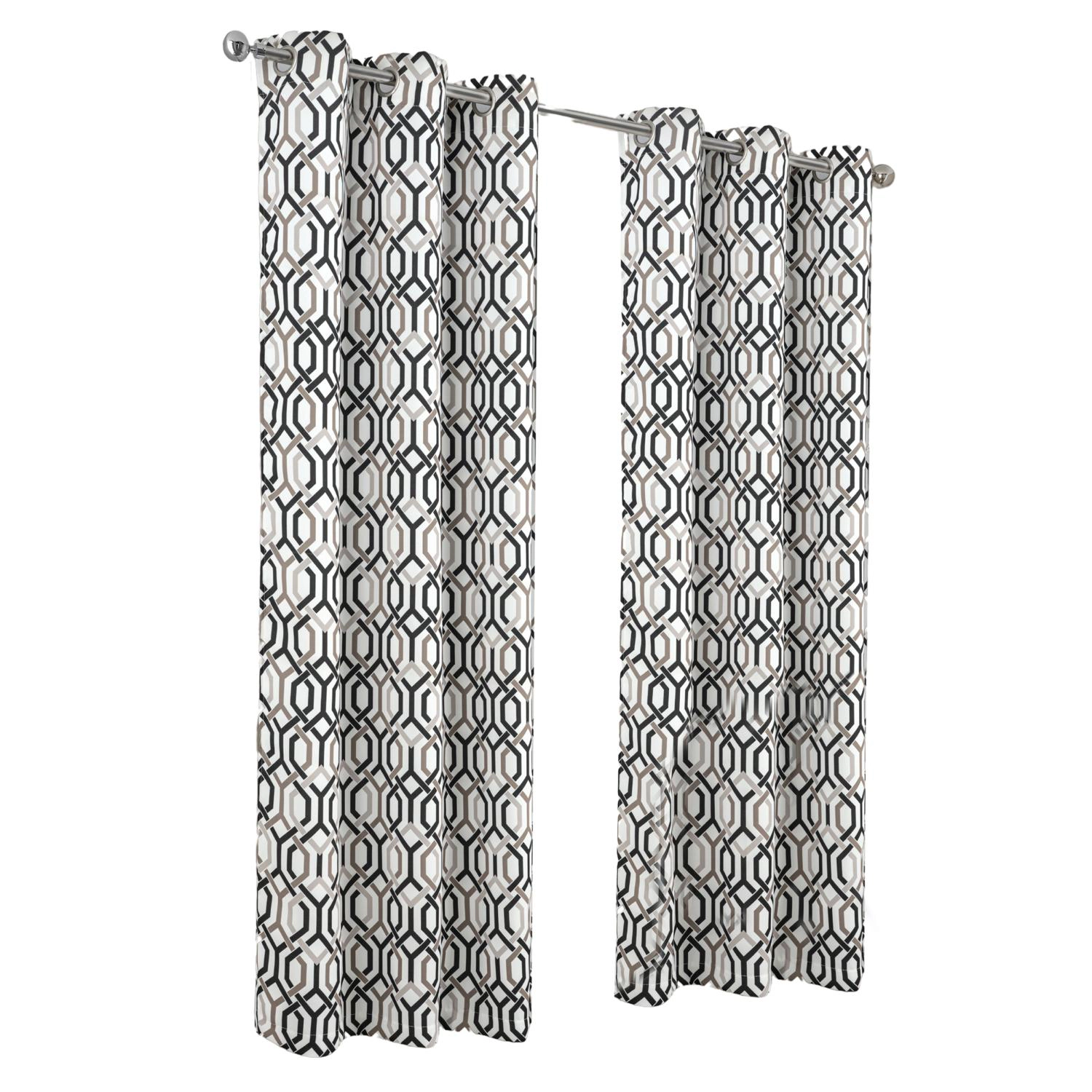 RT Designer Collection Rory Printed Blackout Luxurious Decorative Grommet Curtain Panel 54" x 84" Black