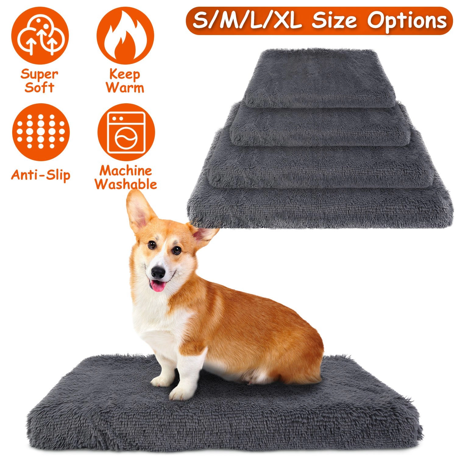 GBruno Plush Non-Slip Dog Bed Cushion Mat