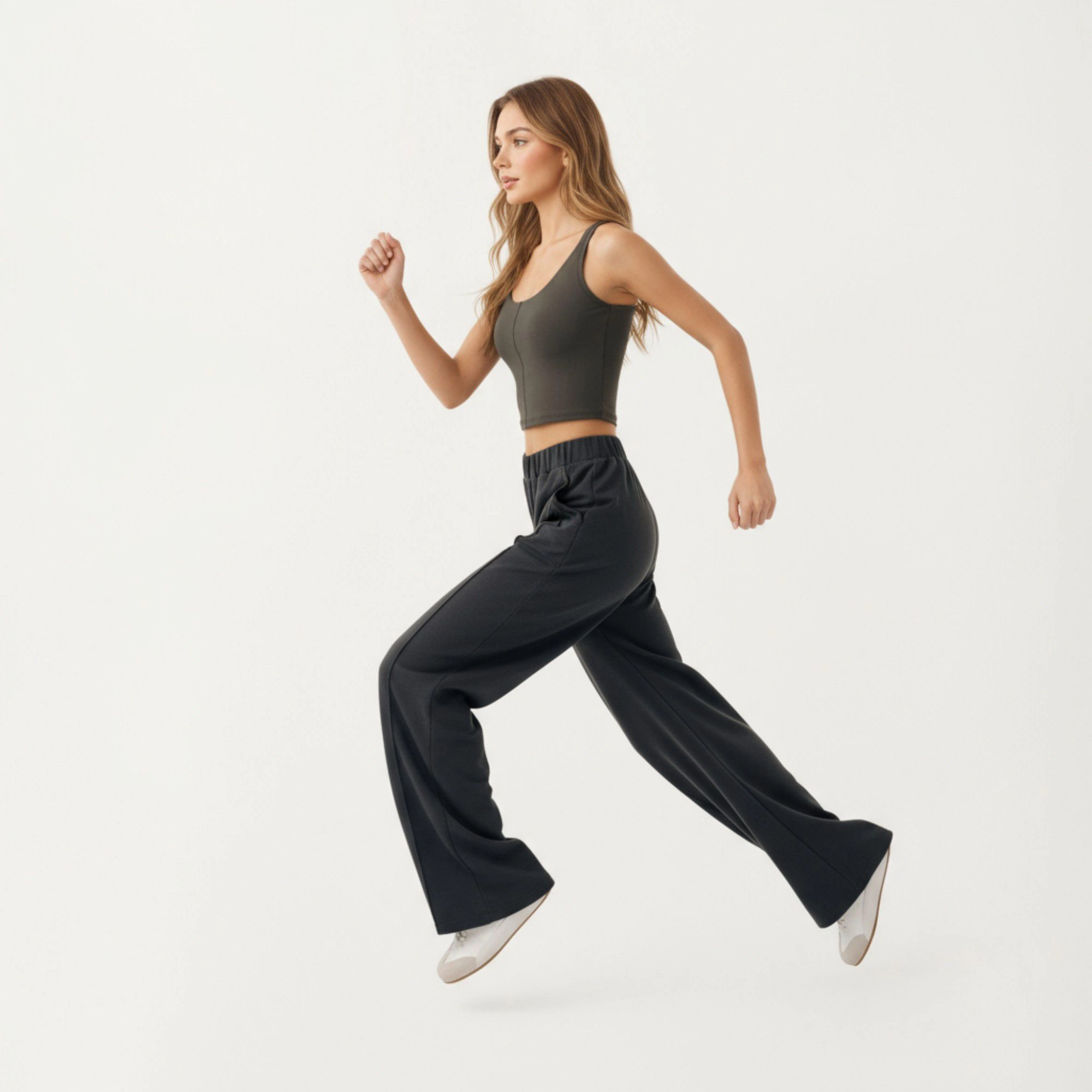 Anna-Kaci Women's Ribbed Cropped Active Tank Top with Soft Stretch Fabric Scoop Neckline Contoured Seam Detail