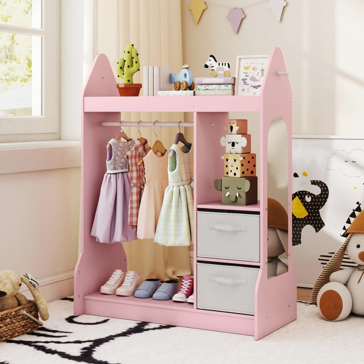 Hivvago Kids Play Armoire Dresser with Cloth Hanger