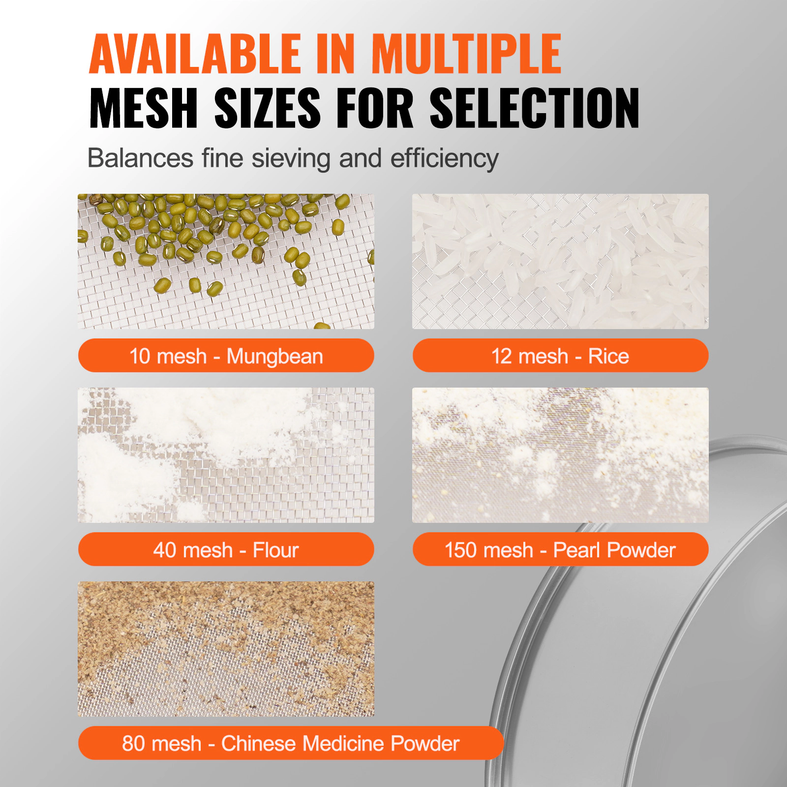HONGGE Flour Sieve Fine Mesh, Flour Sifter, 304 Stainless Steel Fine Mesh Sifter Food-grade