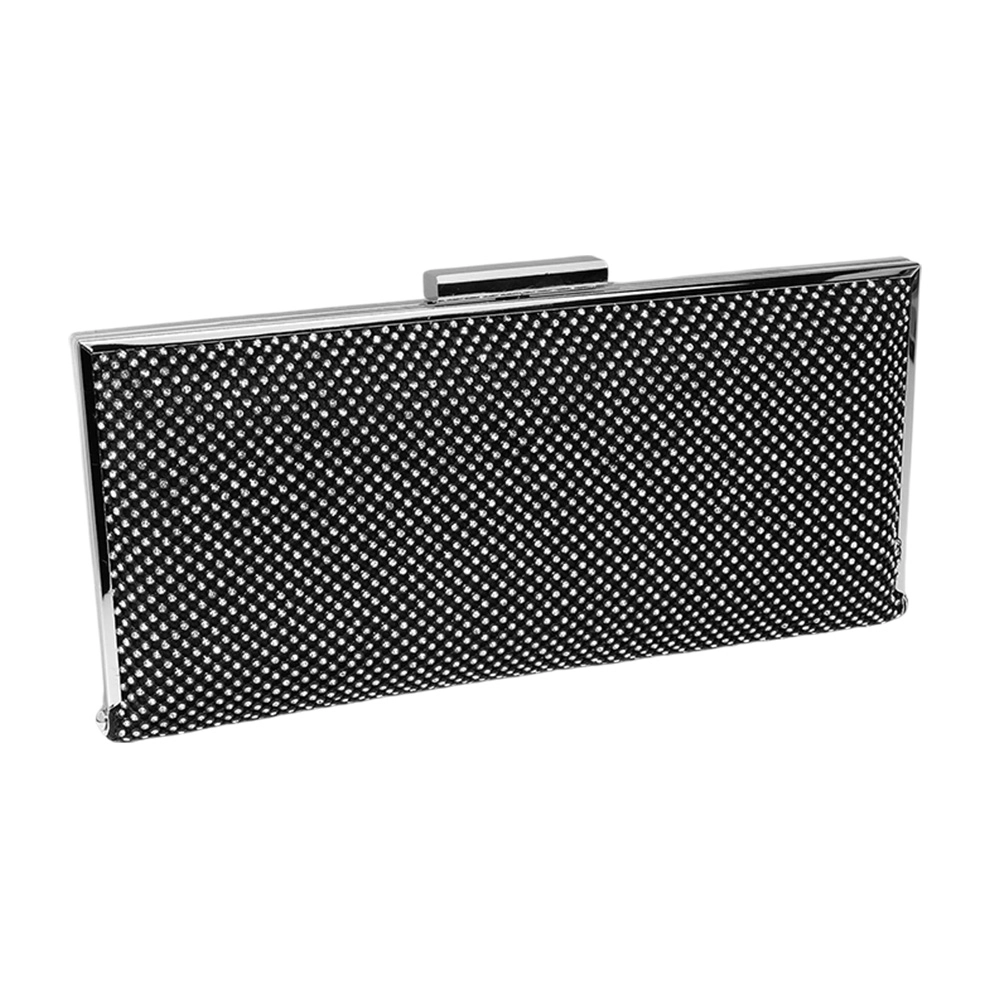 Fashnzfab Bling Solid Flat Evening Clutch / Crossbody Bag