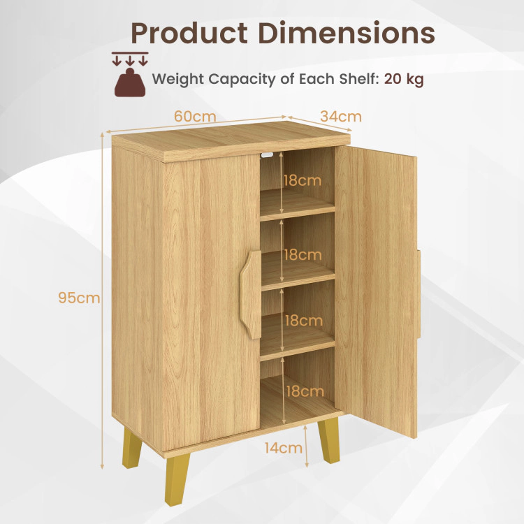 Hivvago Buffet Cabinet With Double Doors And Raised Legs
