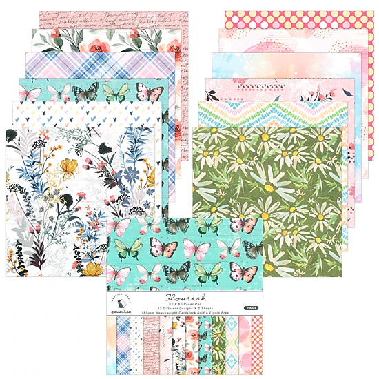 Wrapables 6x6 Decorative Single-Sided Scrapbook Paper for Arts & Crafts ...