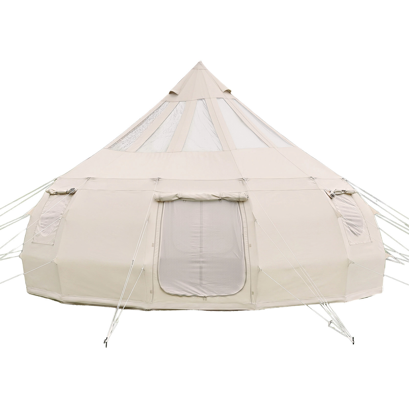 HONGGE Canvas Bell Tent 4 Seasons Yurt Tent for Camping with Stove Jack Canvas Breathable Holds with Zipped Detachable