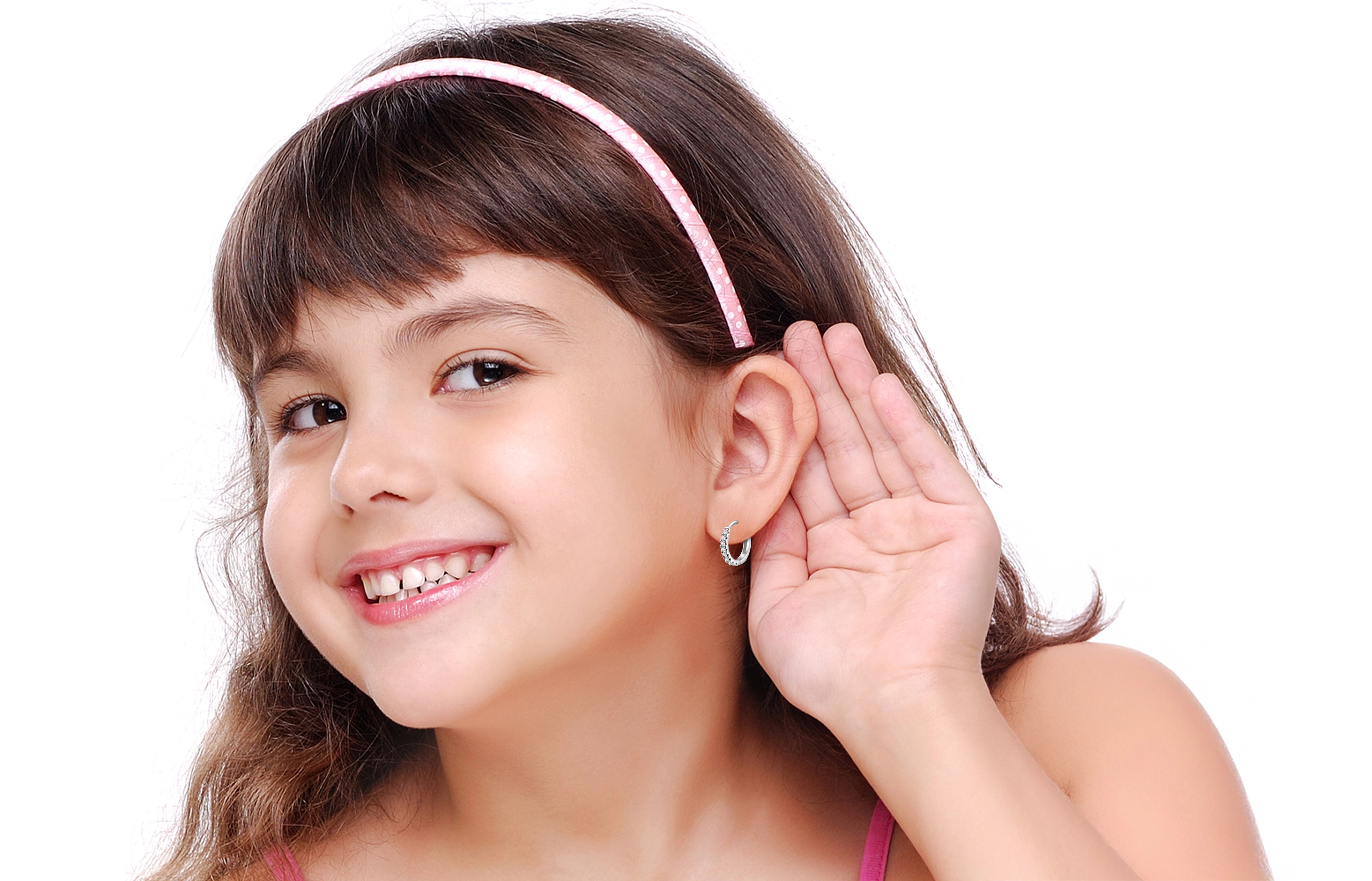 CHANTEUR Kids Round Crystal Huggie Hoop Earrings - White Gold Palladium Plating, Silver Sparkle