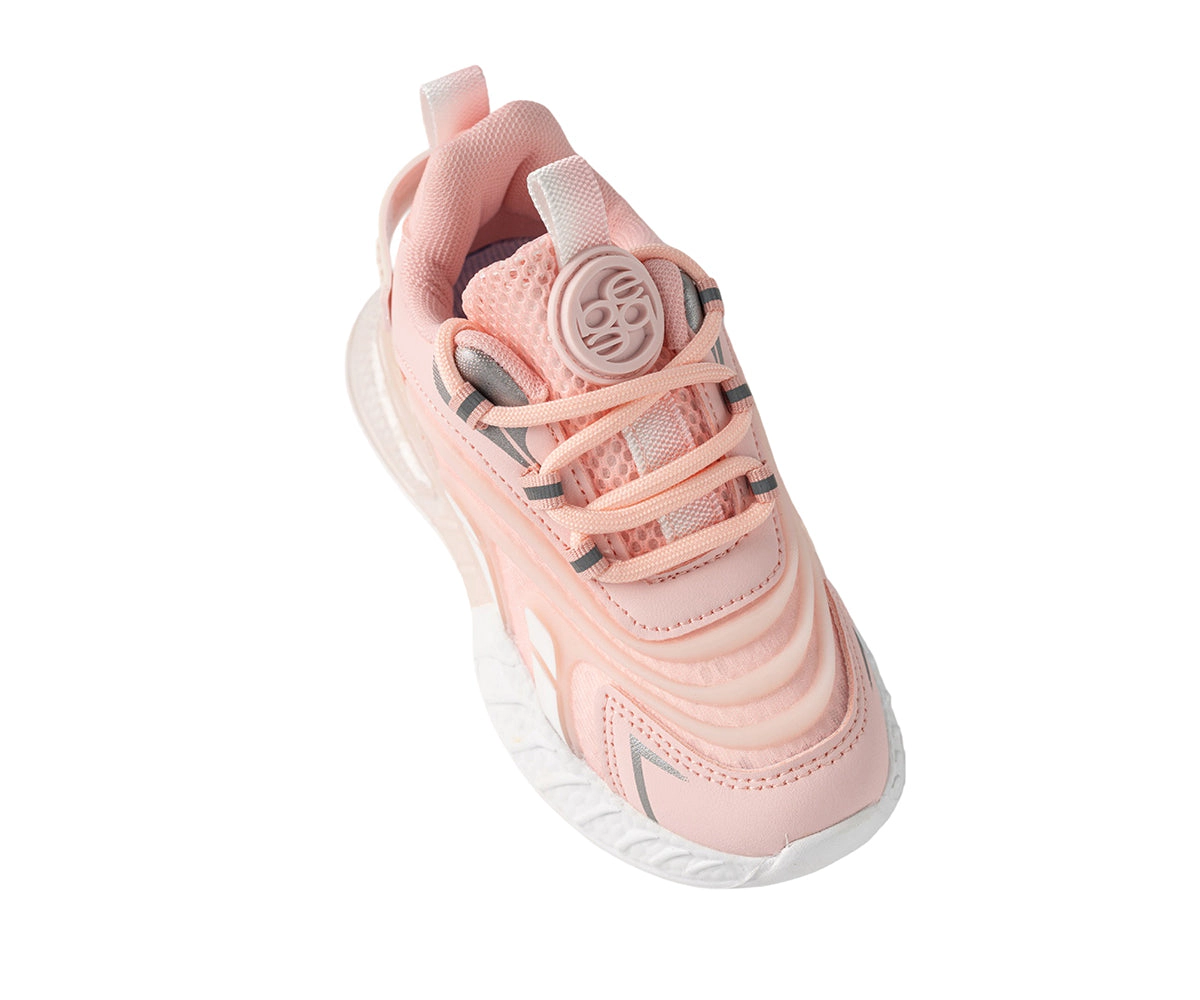 Bebe Girl's Jogger Sneaker with Multi-Material Upper