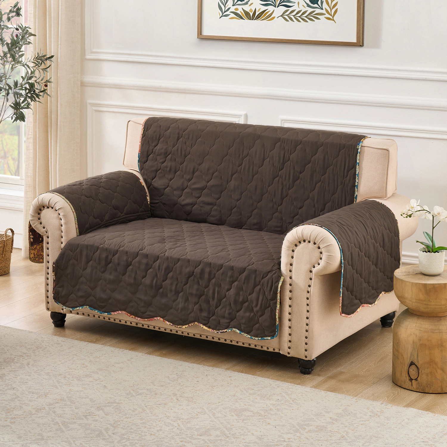 Greenland Home Fashions Hazel 100% Polyester Quilted Furniture Protector Loveseat 103x76 Multi
