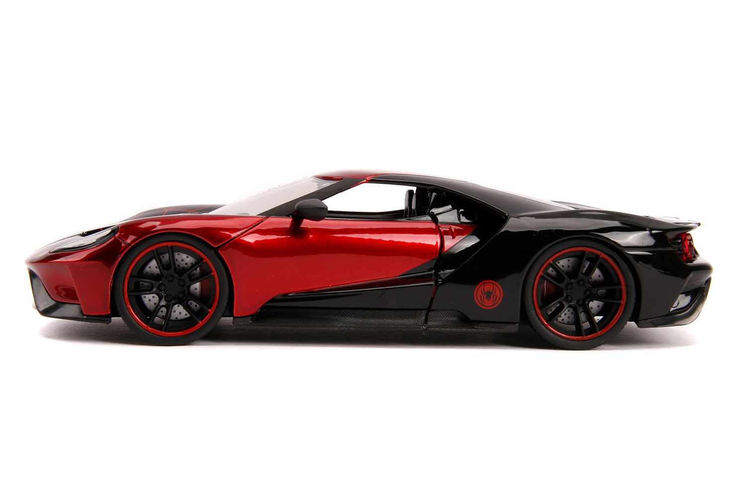 Jada 2017 Ford GT with Miles Morales Diecast Figurine "Spider Man" "Marvel" Series 1/24 Diecast Model Car by Jada