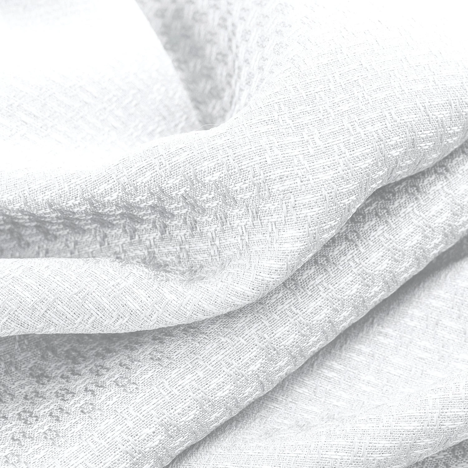 Olivia Gray 100% Polyester 250 GSM Basket Weave Ian Luxury Jacquard Blackout Grommet Curtain Panel 54" x 84" White