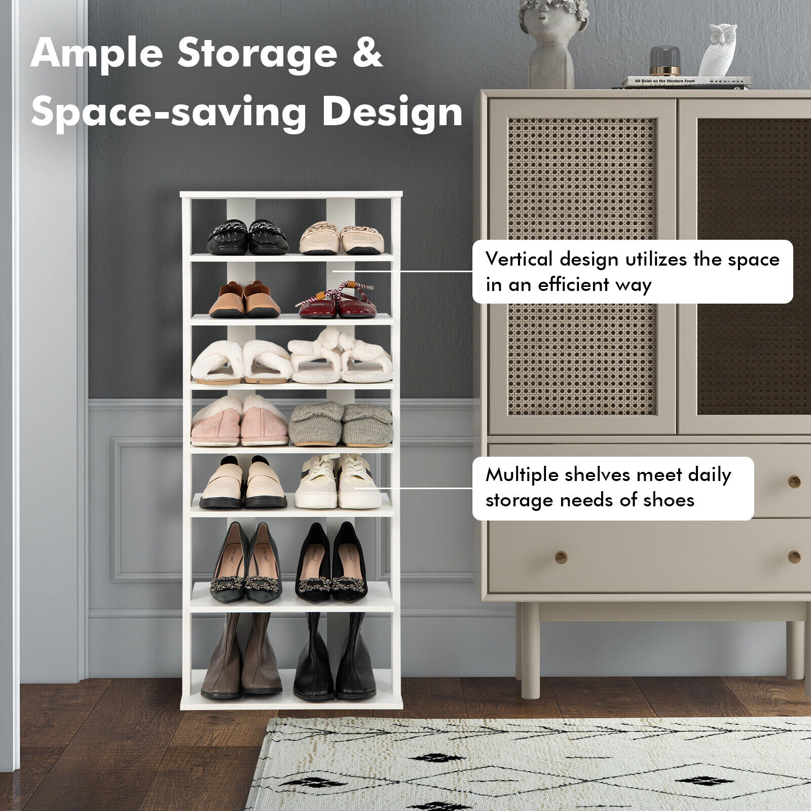 Hivvago 7-Tier Freestanding Shoe Organizer