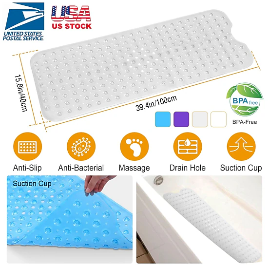 GBruno Non-Slip Massage Bath Tub Mat With Suction Cups