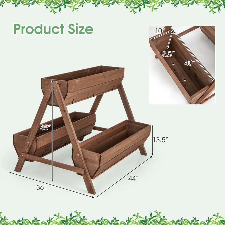 Hivvago Vertical Raised Garden bed with 3 Wooden Planter Boxes