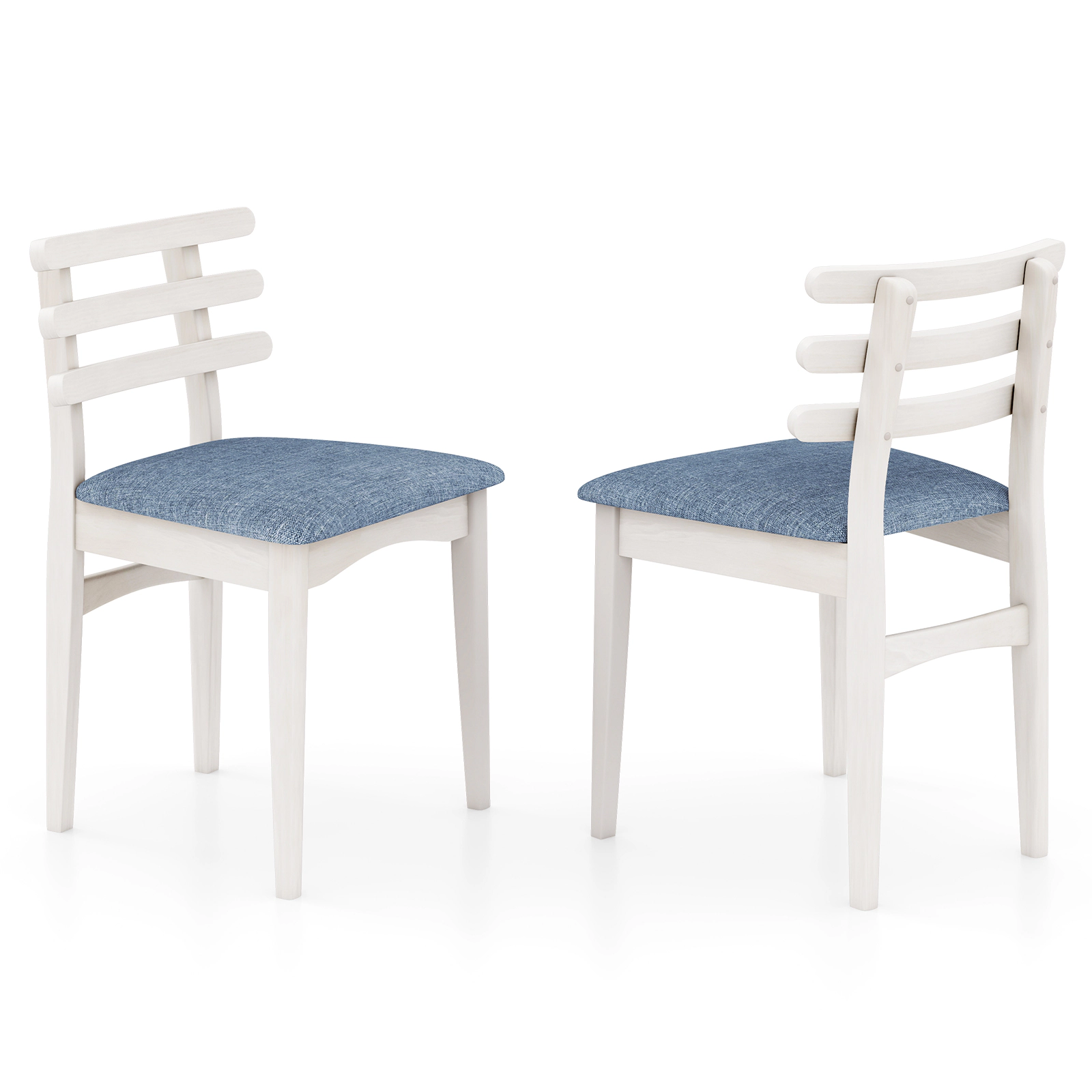 LJG Fabric Kitchen Side Chairs with Rubber Wood Frame and Padded Seat