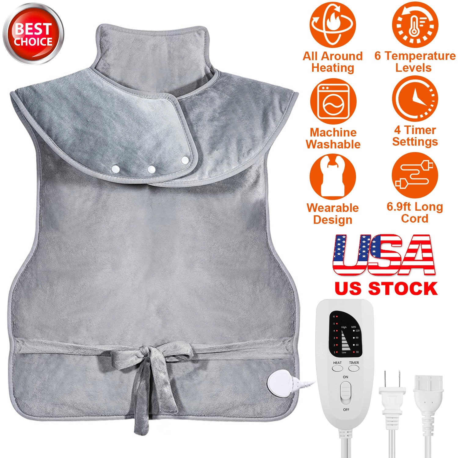GBruno Microfiber Electric Heating Wrap For Neck
