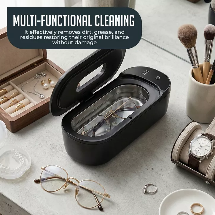 Luminuxe Portable Ultrasonic Jewelry Cleaner, 48KHz Deep Cleaning Machine for Jewelry, Eyeglasses, Watches, Lightweight