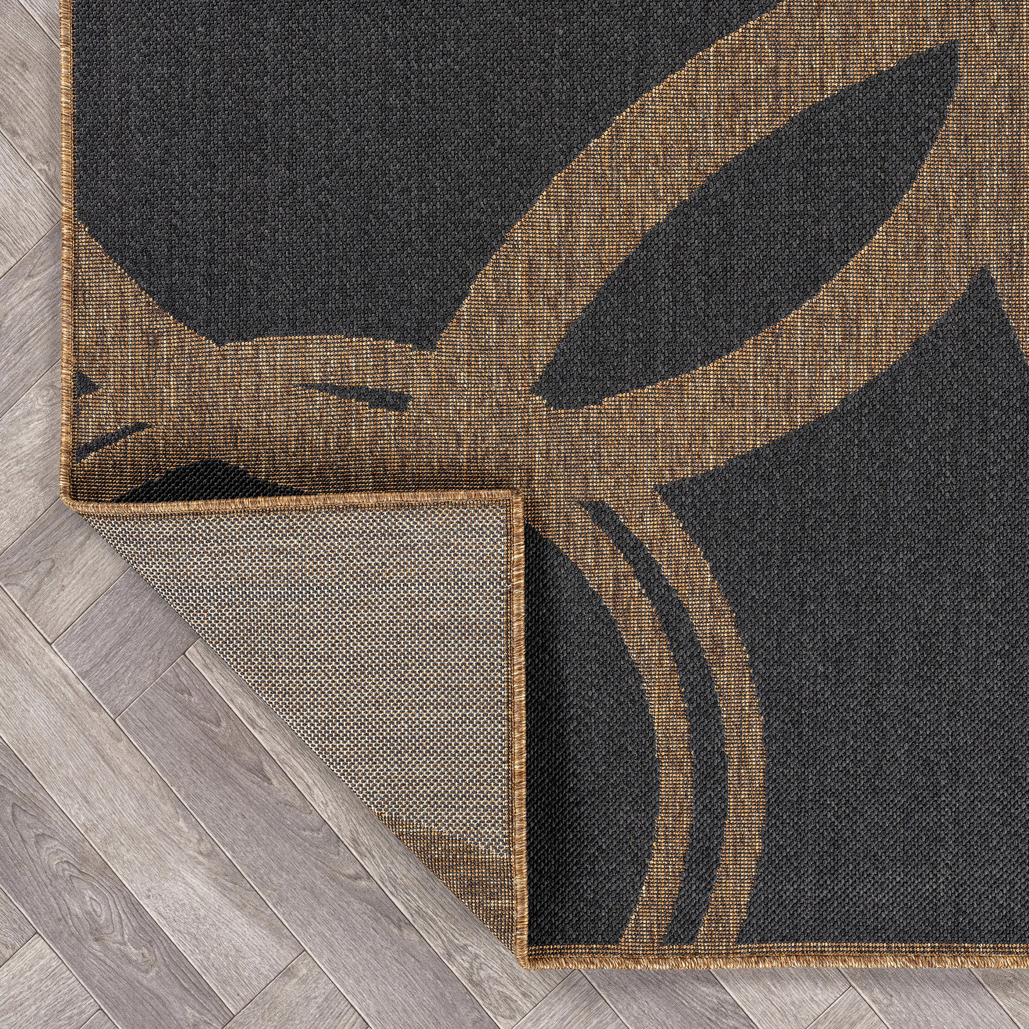 World Rug Gallery Abstract Indoor/Outdoor Flat Woven Area - Natural Jute-Style, Easy-Care Patio