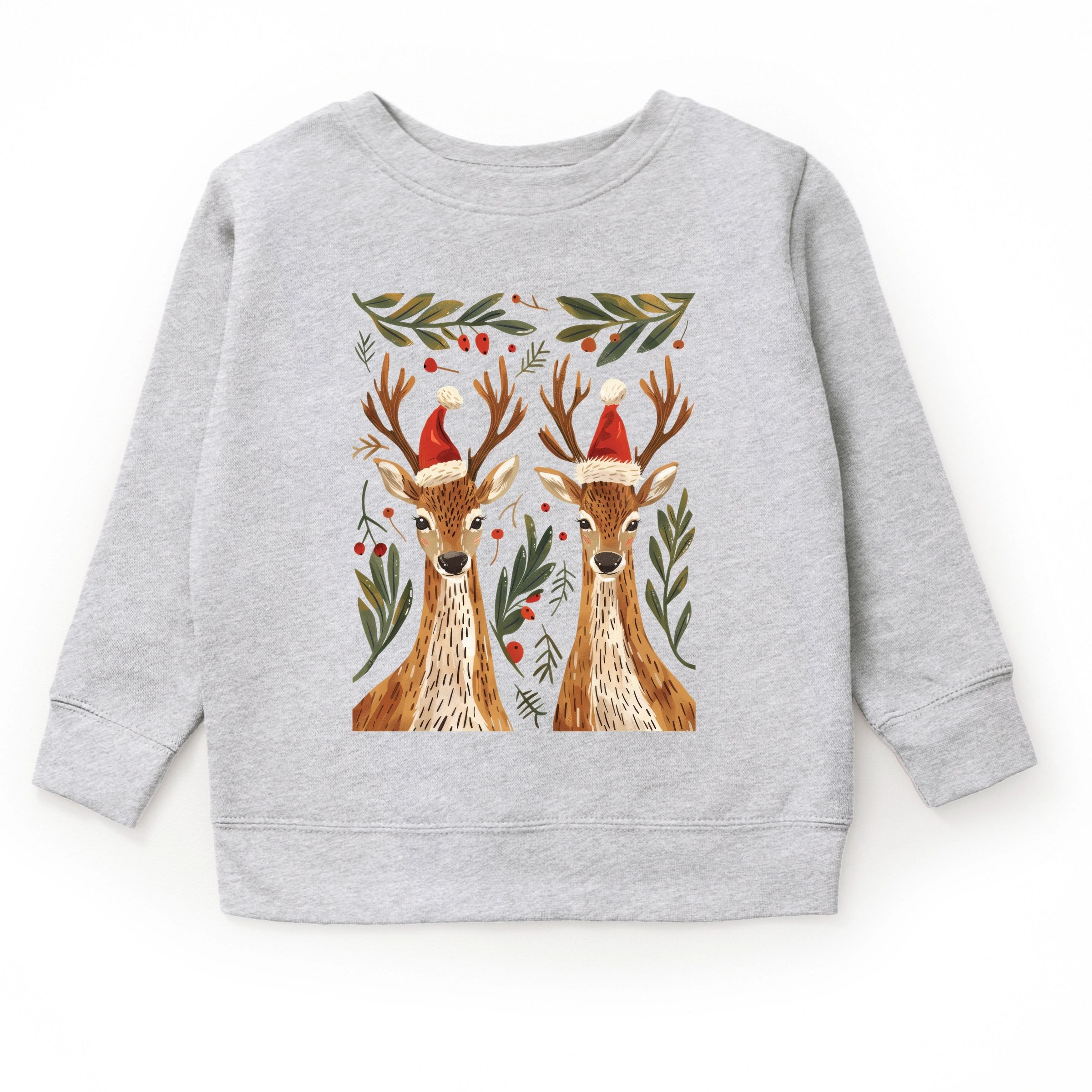 The Juniper Shop - Youth Graphic Sweatshirt Christmas Deer Pair
