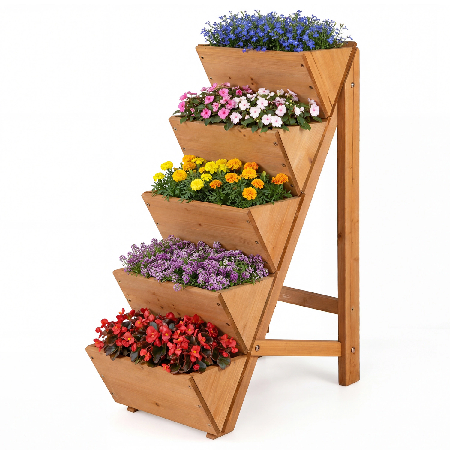 LJG -tier Vertical Raised Garden Bed Wood Elevated Planter Box with Legs