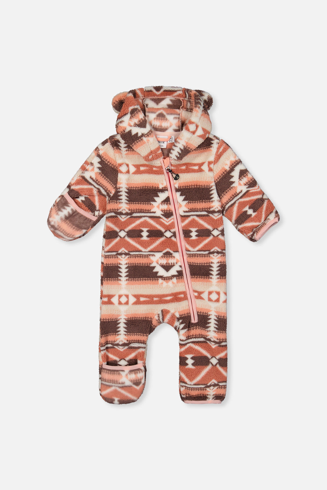 Deux par Girls Animal Ear Hooded Mid-Season Plush One-Piece Outerwear