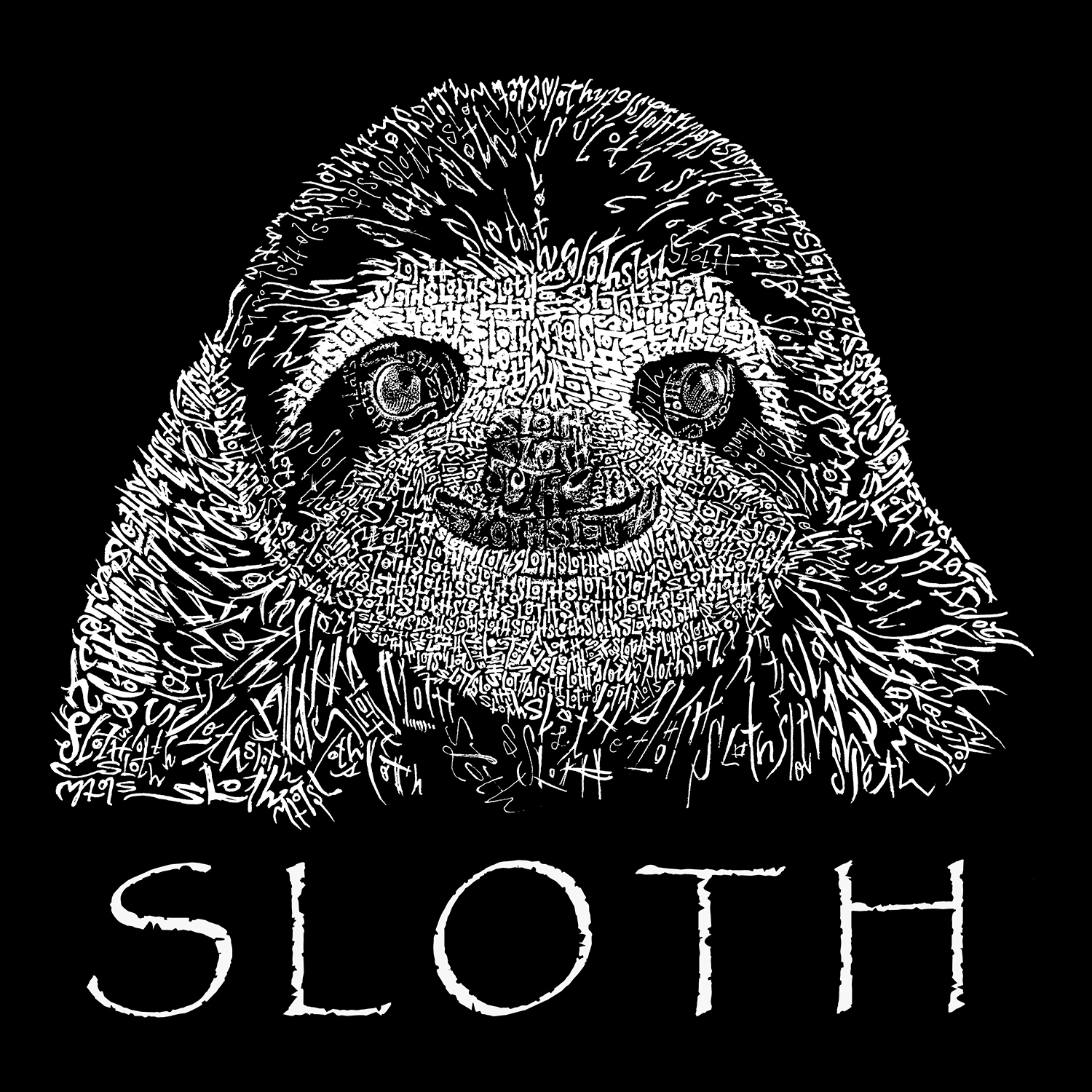 LA Pop Art Men's Word T-Shirt - Sloth