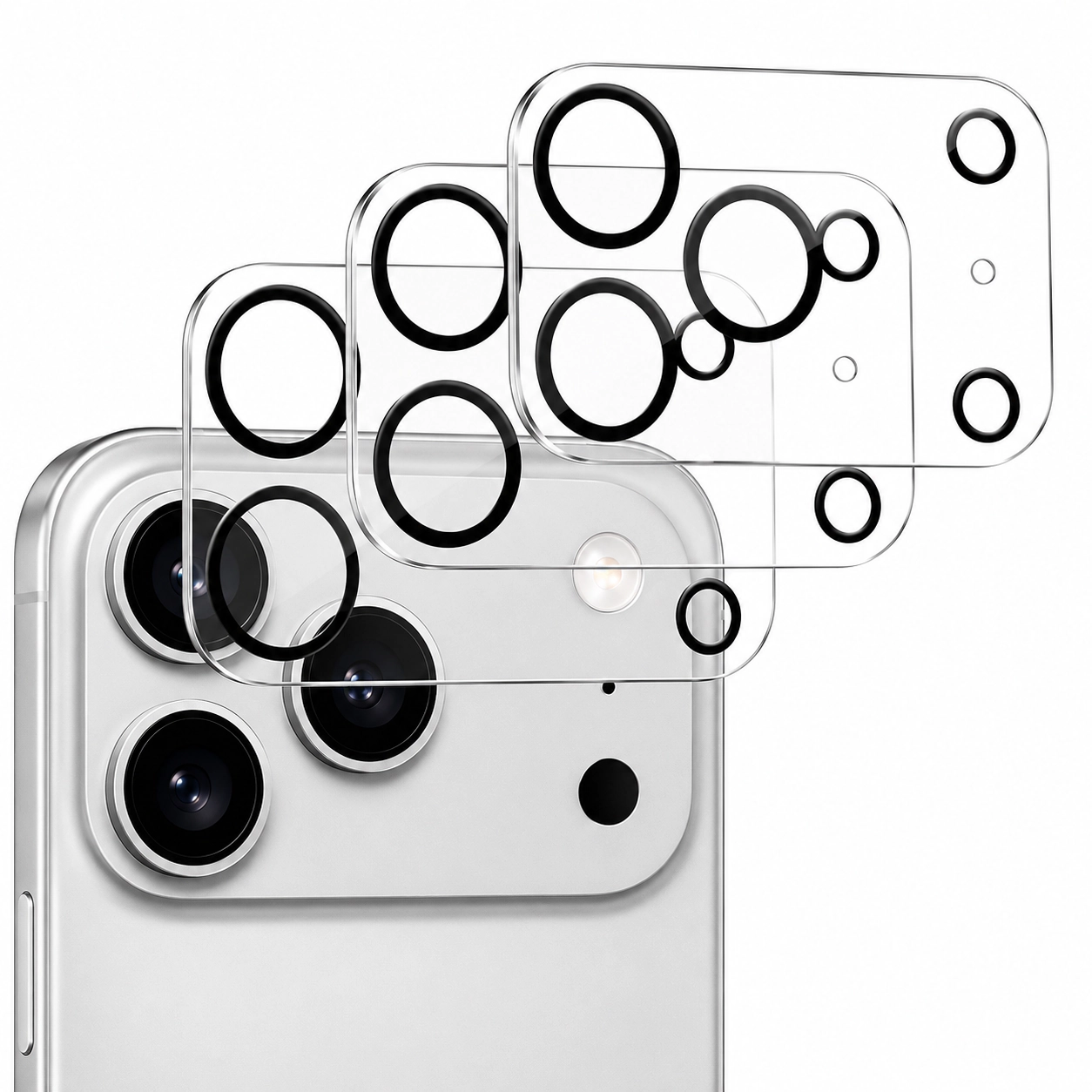 Qixxronics for iPhone 17 Pro Max Camera Lens Protector Tempered Glass Clear Compatible with iPhone 17 Pro Max [3-Pack]