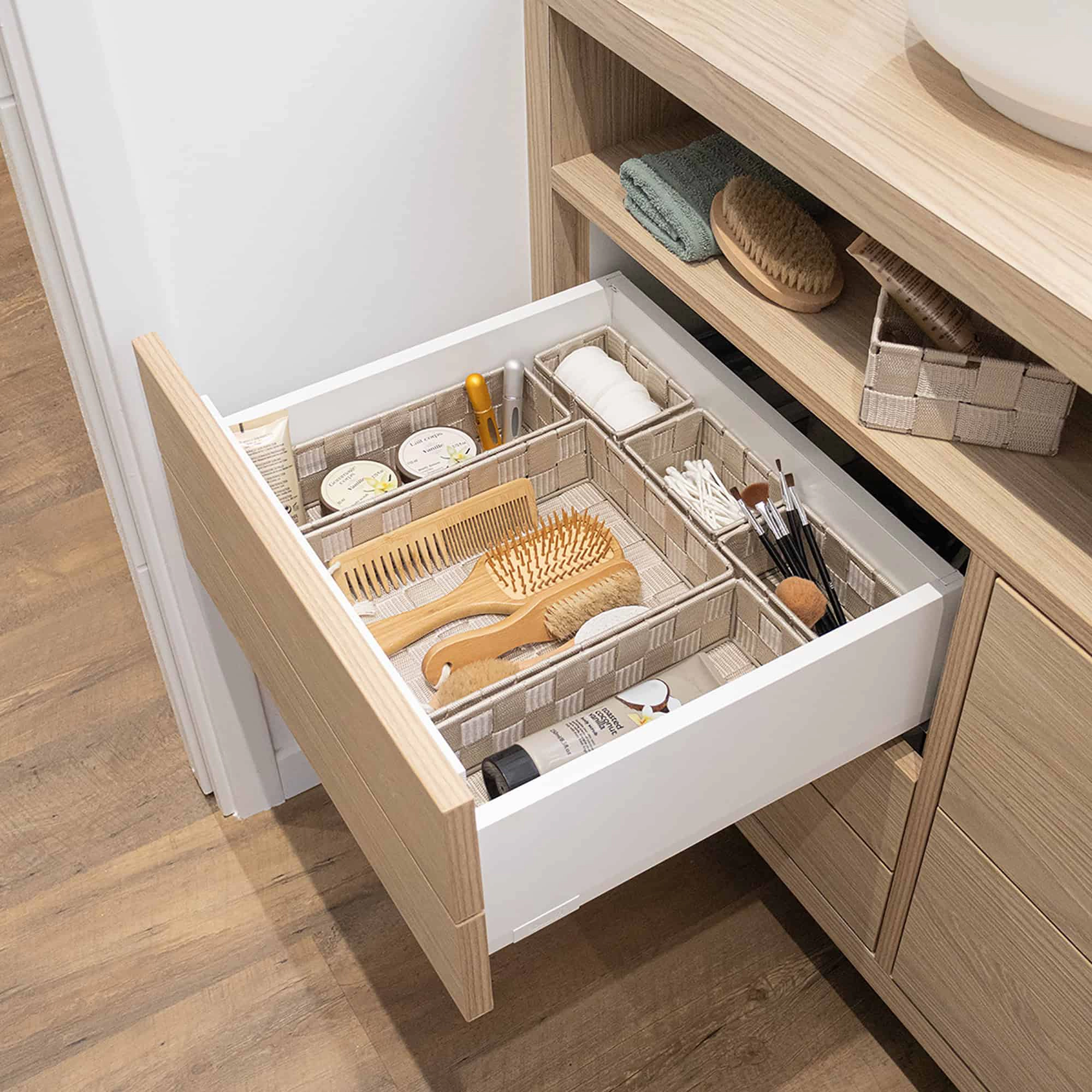 Evideco French Home Goods 7-Piece Braided Polyester Drawer Organizer Set