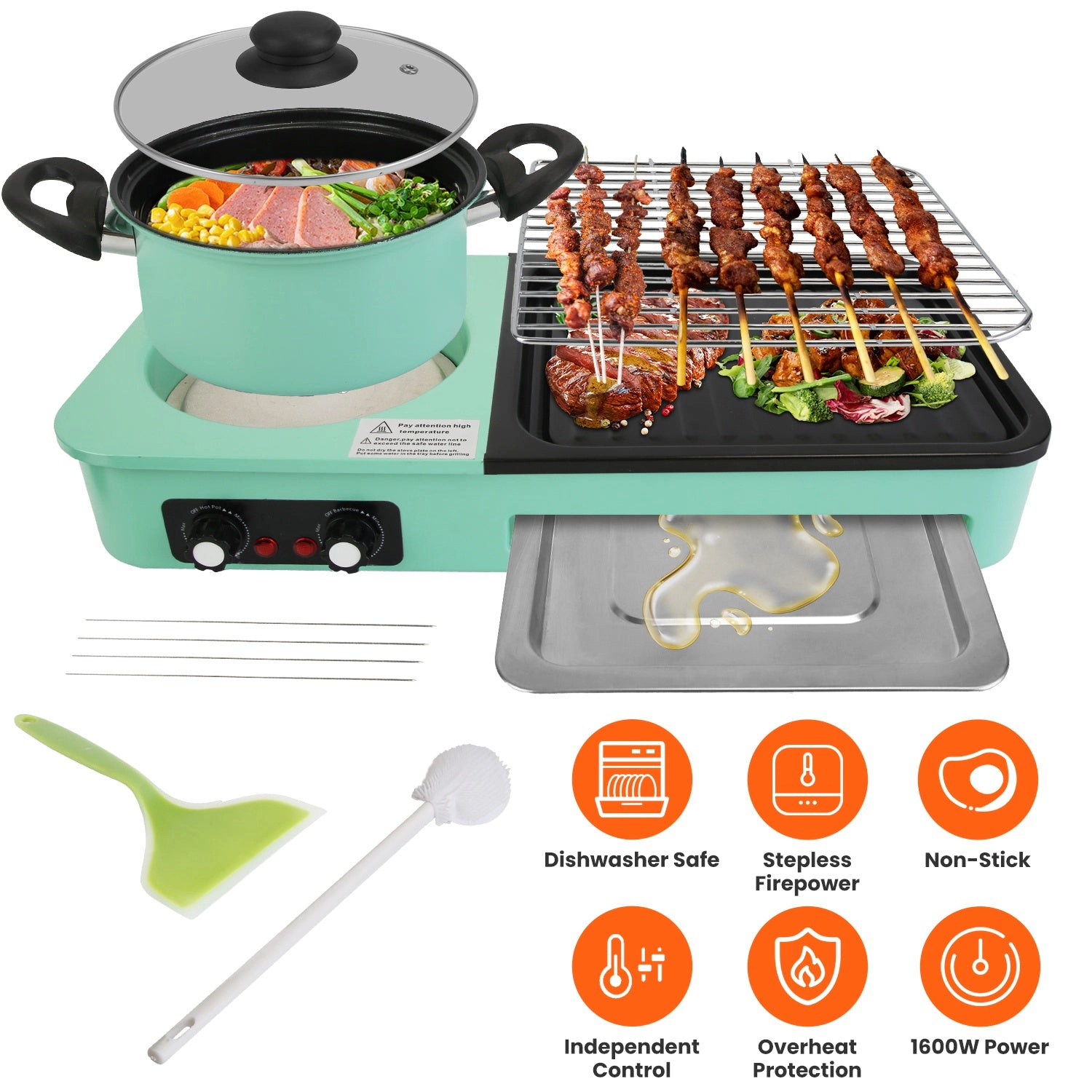 GBruno 3-in-1 Electric Hot Pot With Grill