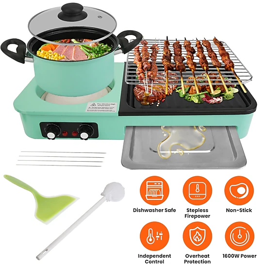 GBruno 3-in-1 Electric Hot Pot With Grill
