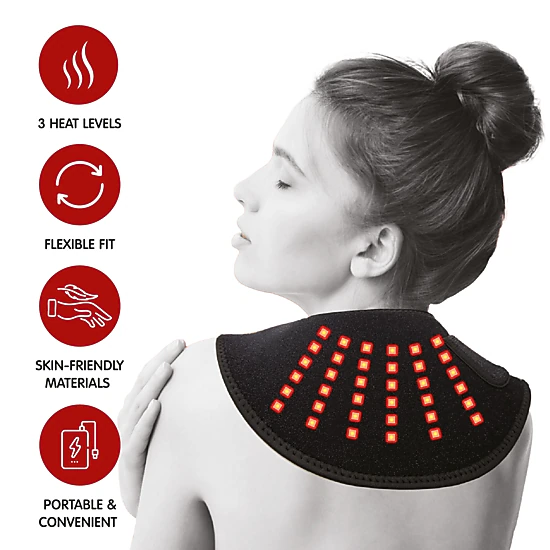 Pursonic Unisex Full-Body Red & Infrared Light Therapy System: Neck, Shoulder, Back, Knee & Elbow Relief Wraps