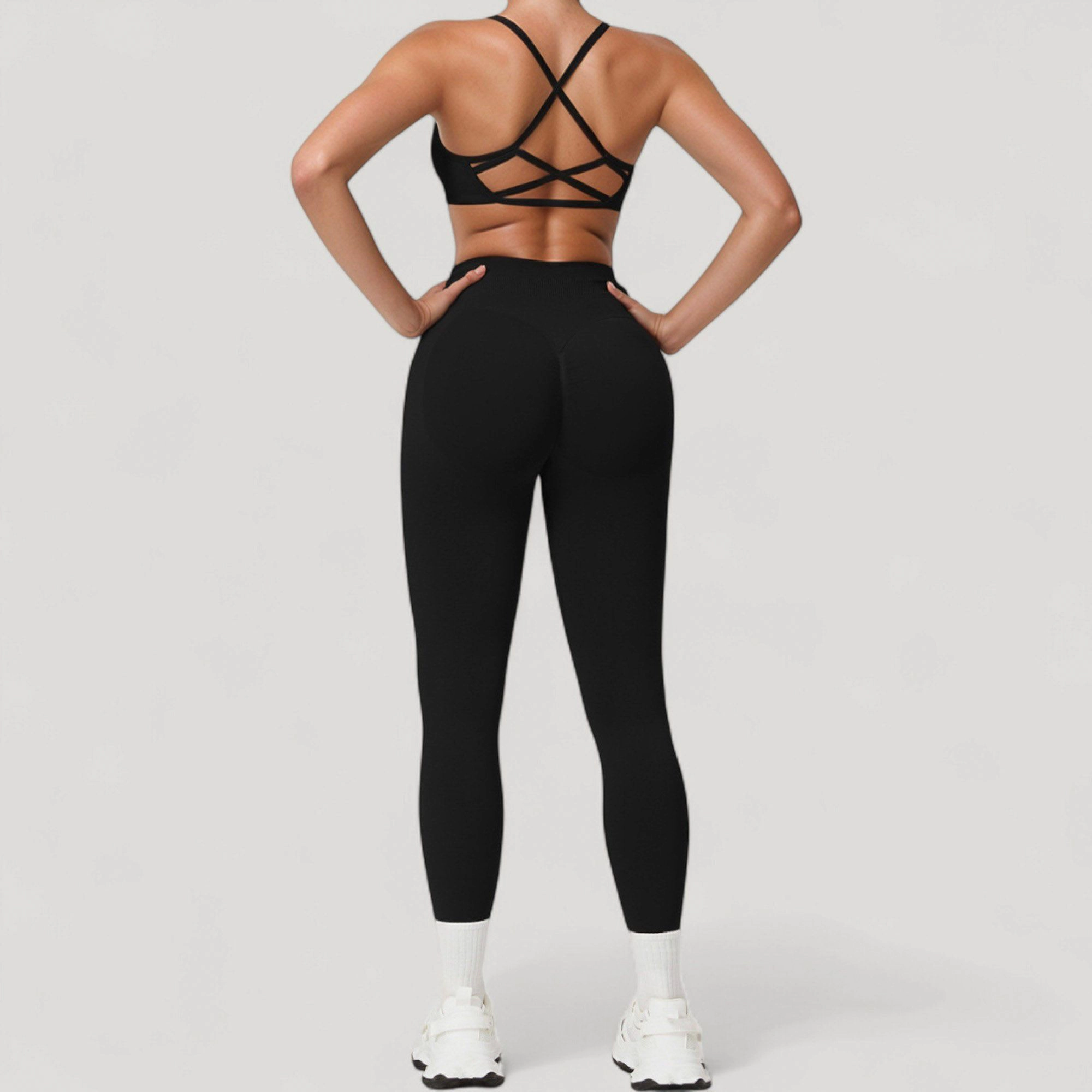Anna-Kaci Active Women's Seamless High Waist Compression Leggings with Sculpting Back Detail and Stretch Knit Fabric