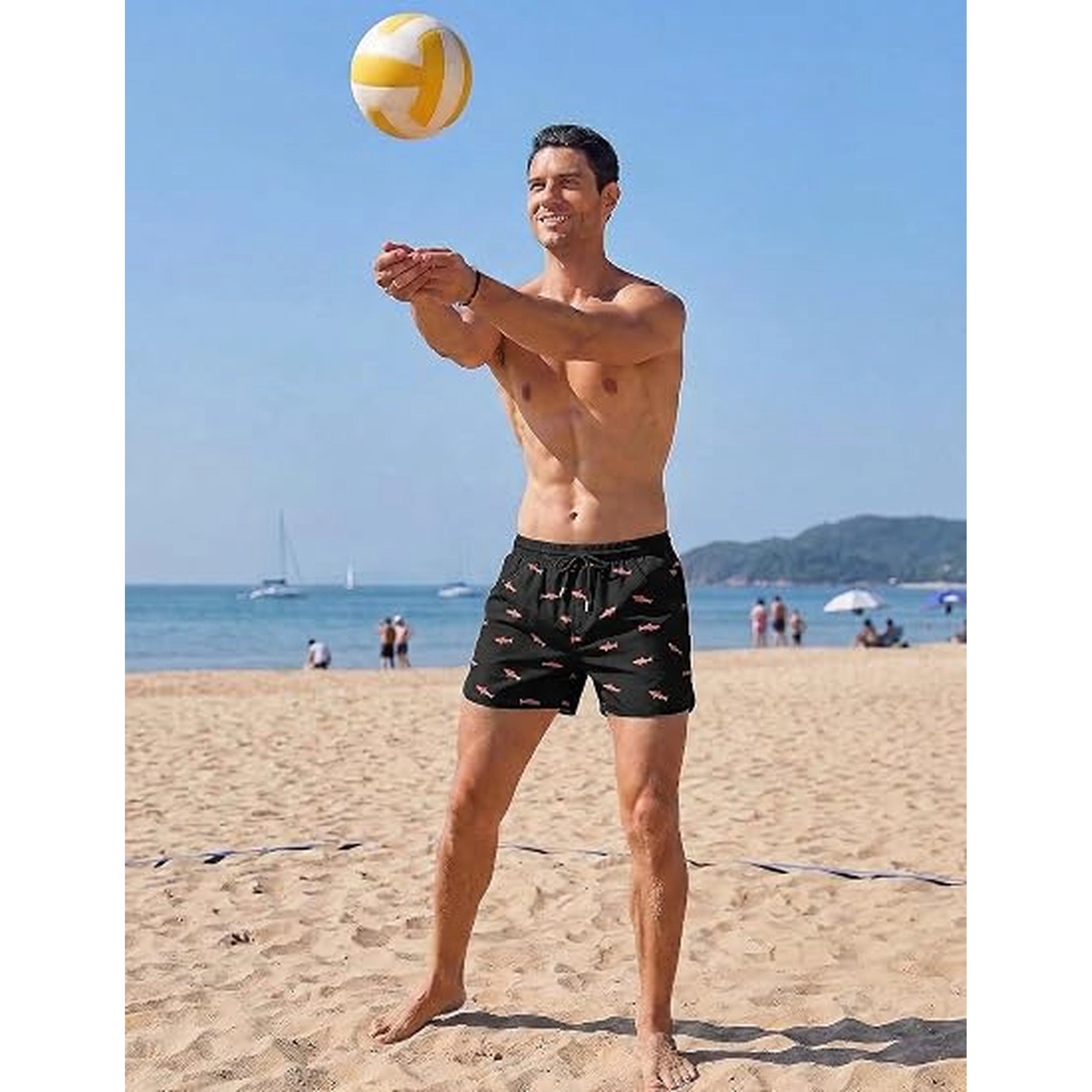 COOFANDY Men's Quick Dry Elastic Waist Drawstring Swim Shorts