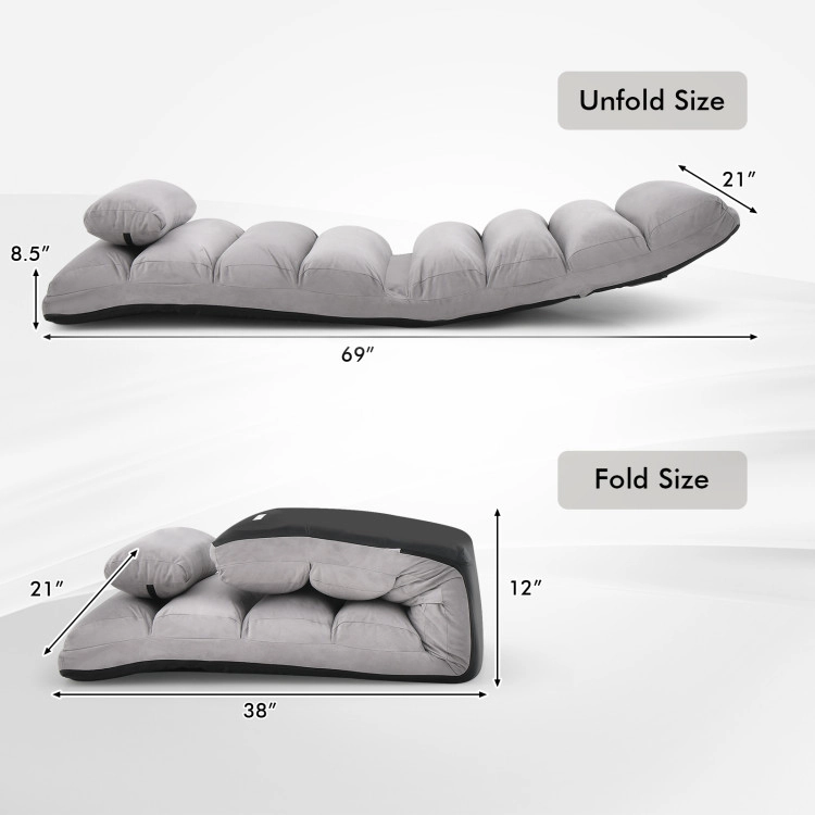 Hivvago Folding Lazy Sofa Couch With Pillow