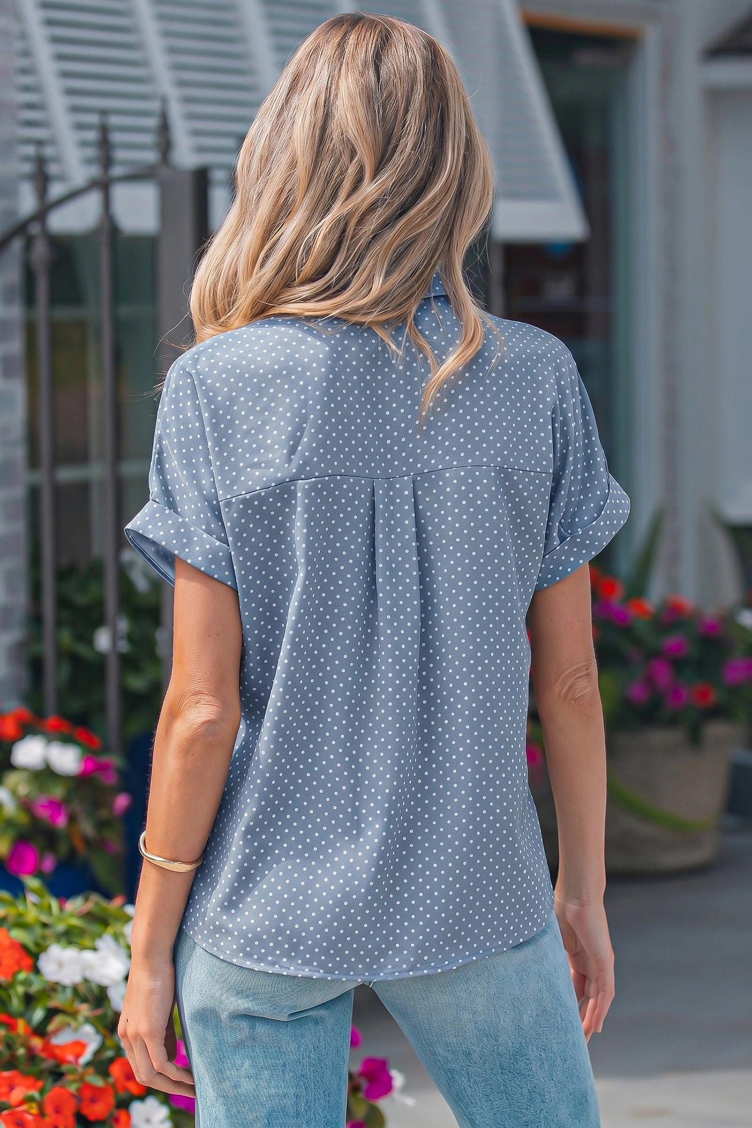 Threaded Pear Brianna Cuffed Short Sleeve Shirt